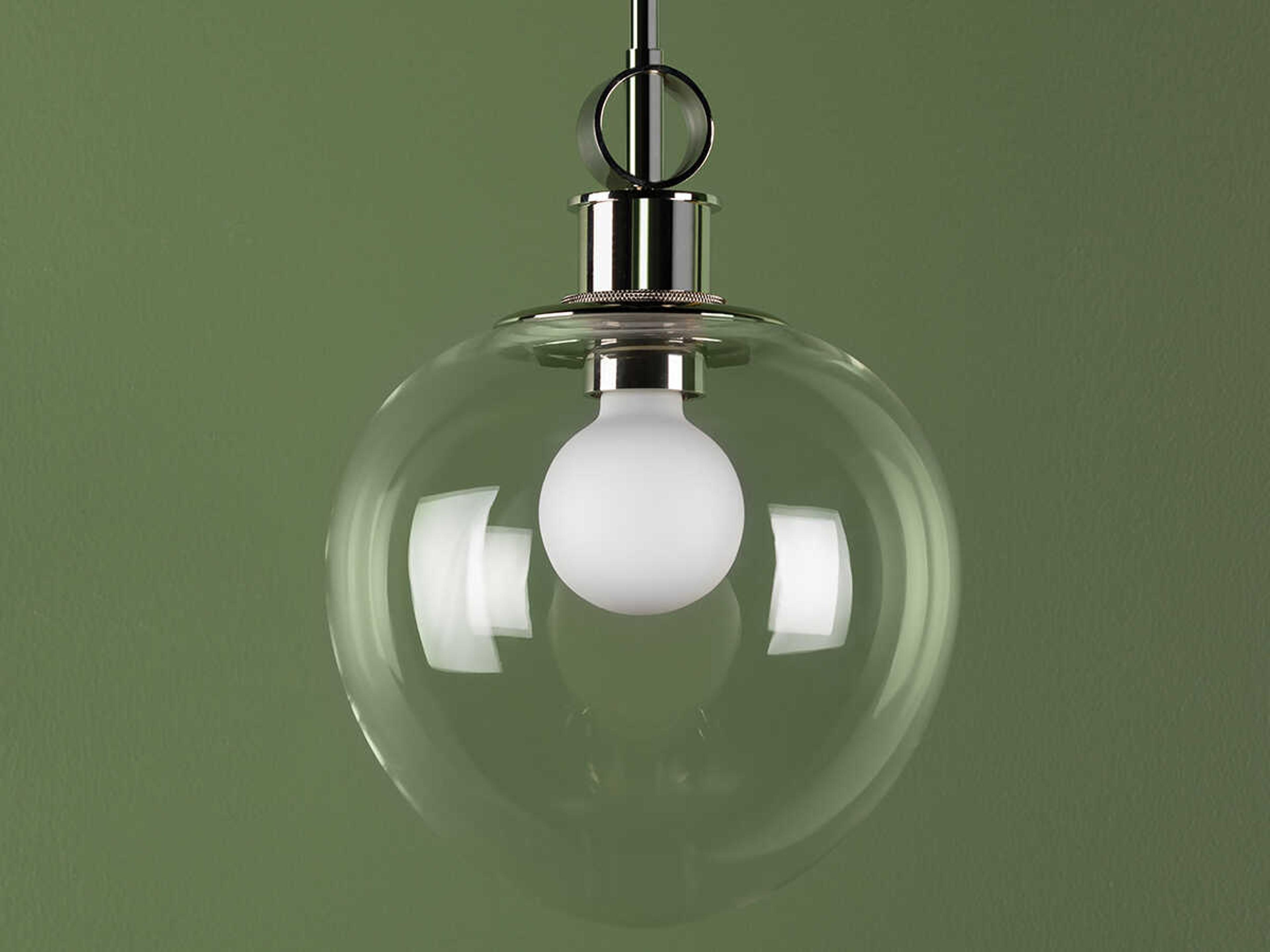Mitzi Anna 1-Light Polished Nickel Glass Round Pendant