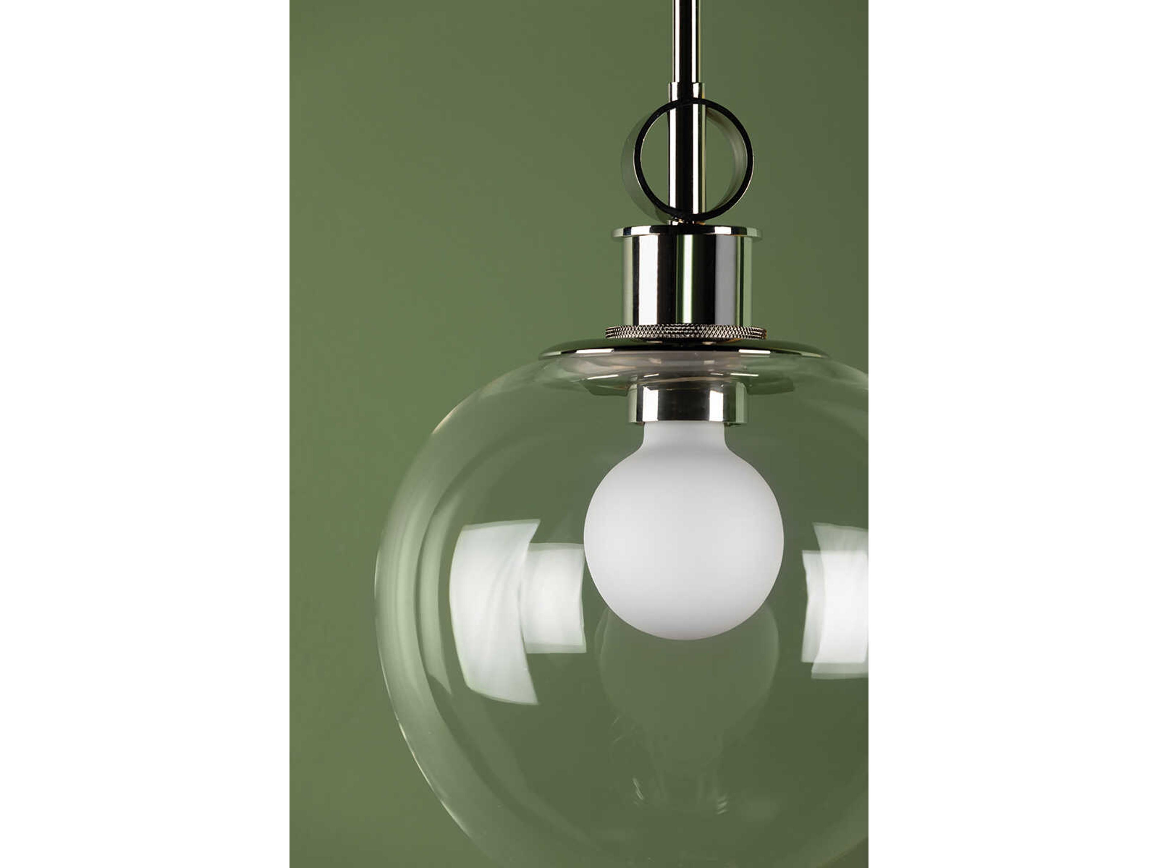 Mitzi Anna 1-Light Polished Nickel Glass Round Pendant