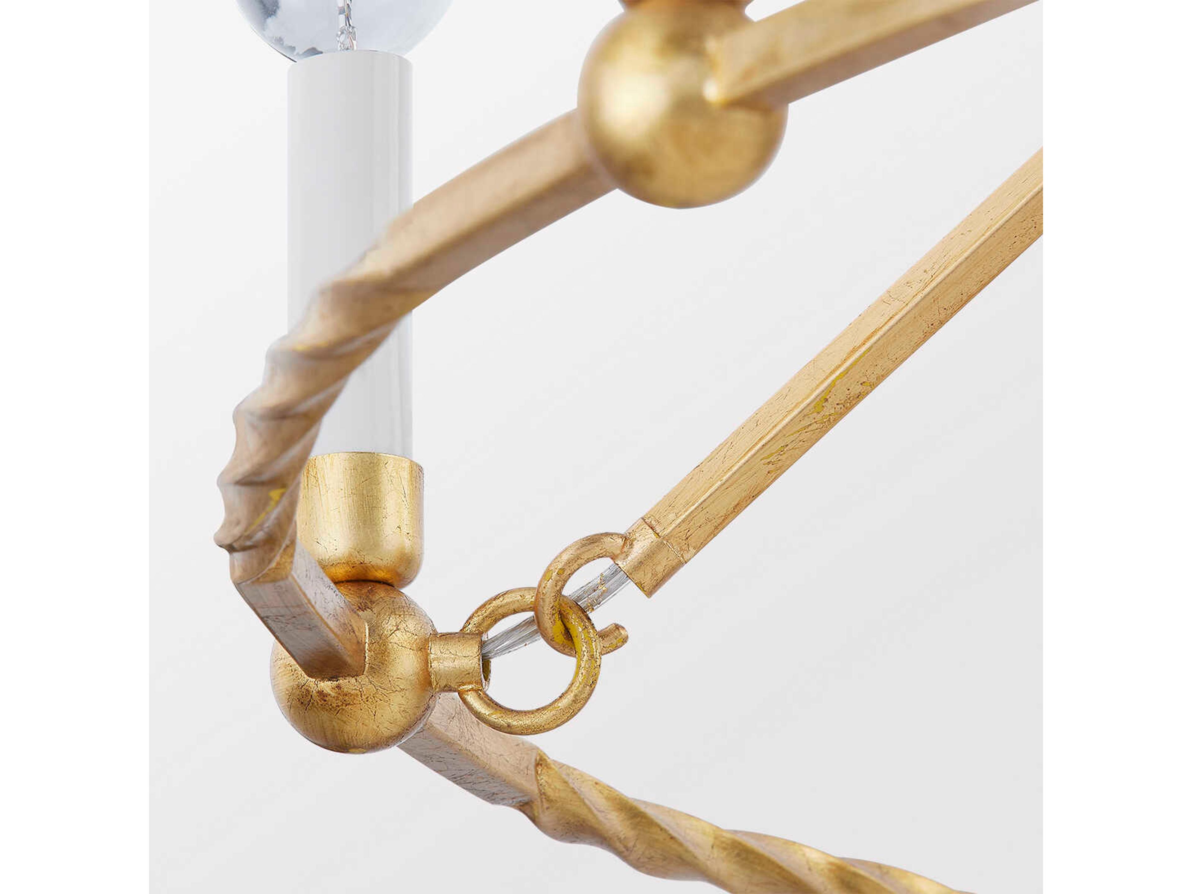 Mitzi Josephine 8-Light Vintage Gold Leaf Candelabra Chandelier