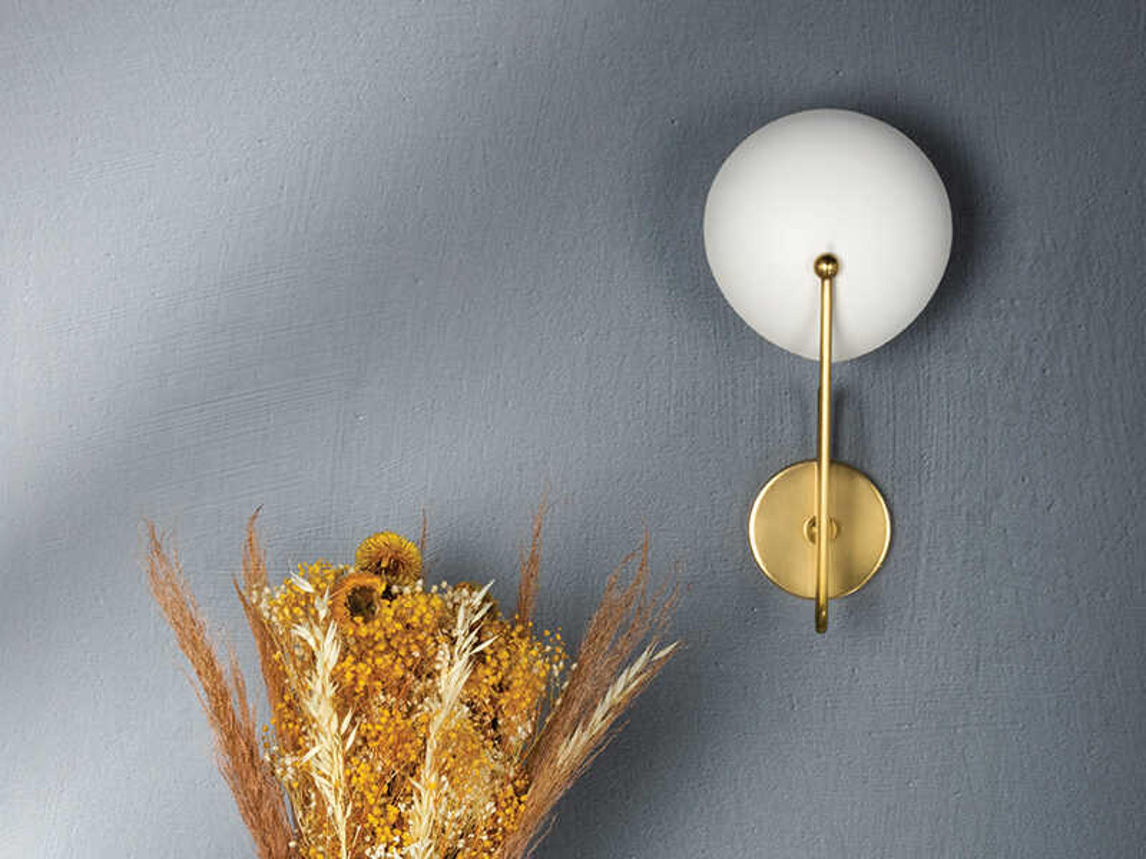 Mitzi Hattie 1-Light Aged Brass Textured White Combo Wall Sconce