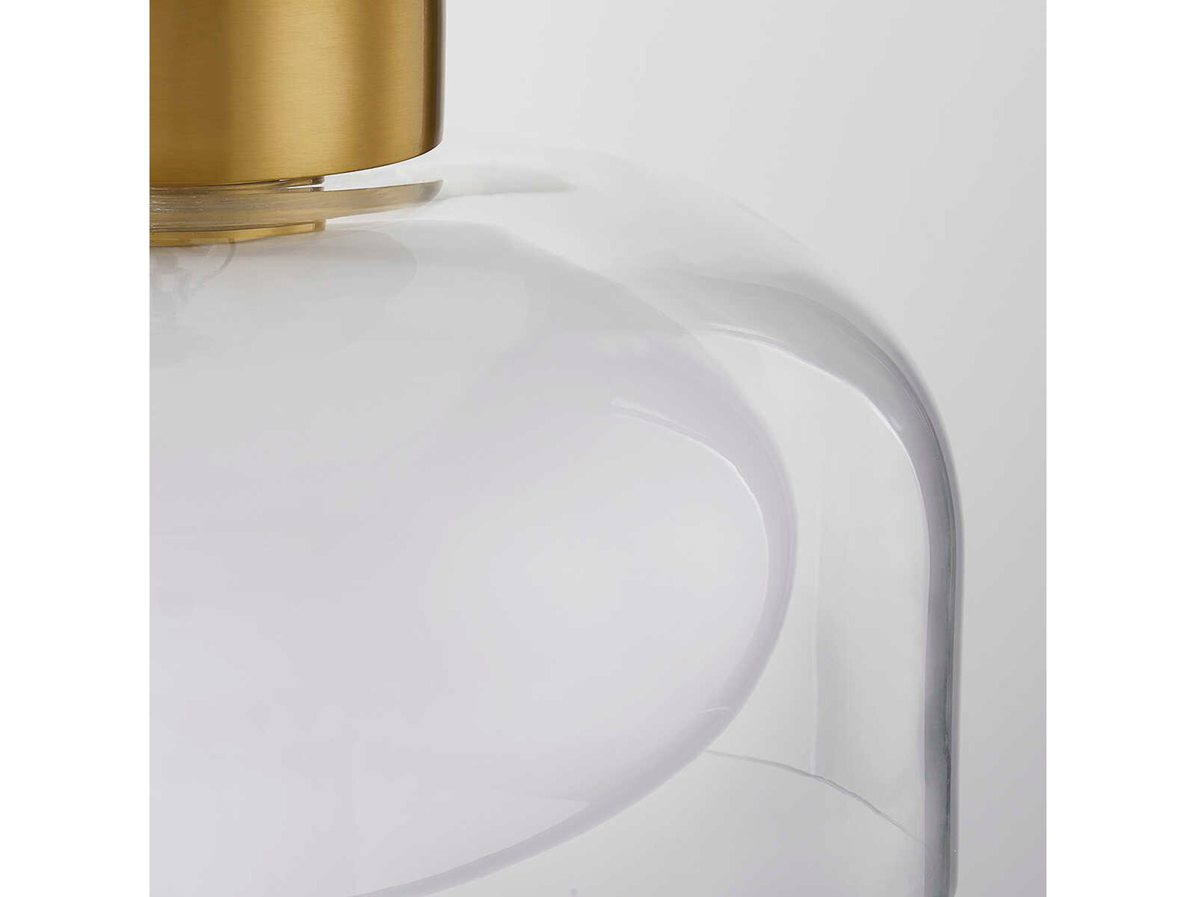 Mitzi Giovanna 1-Light Aged Brass Glass Dome Flush Mount