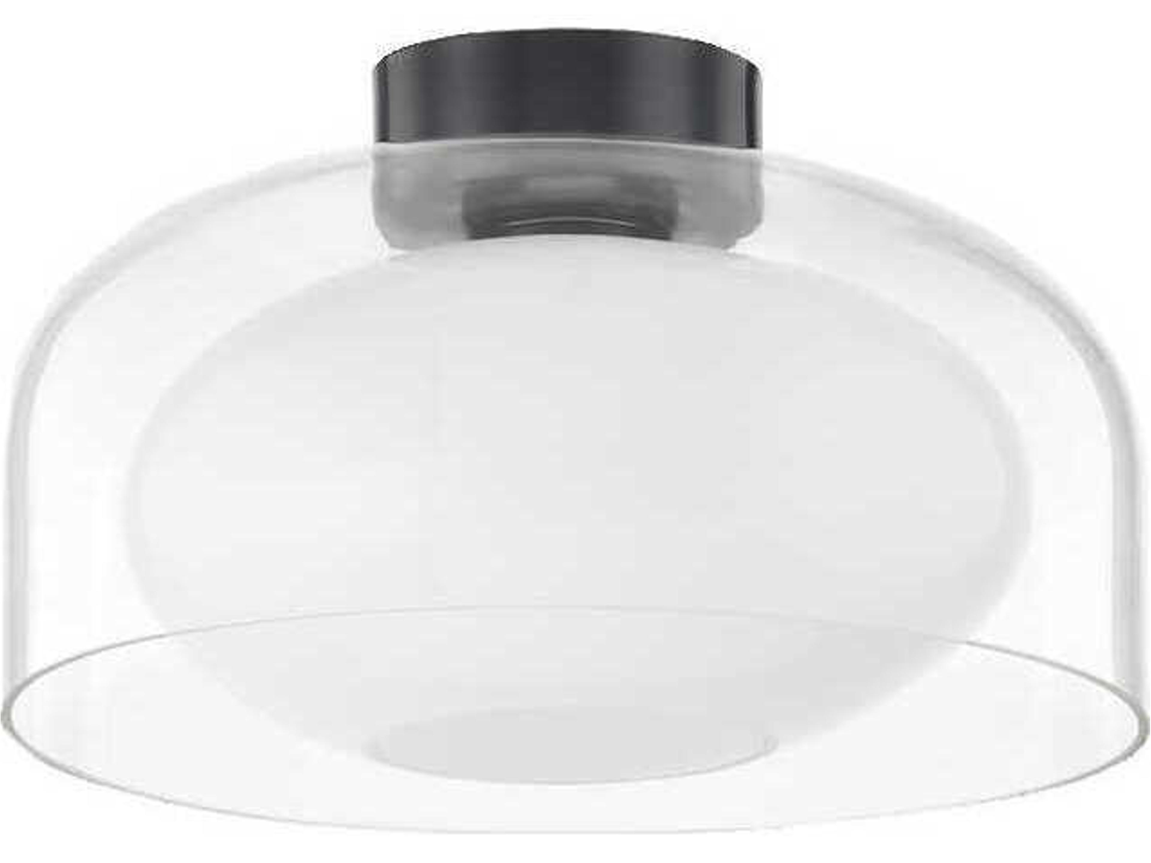 Giovanna 1-Light Old Bronze Black Glass Dome Flush Mount
