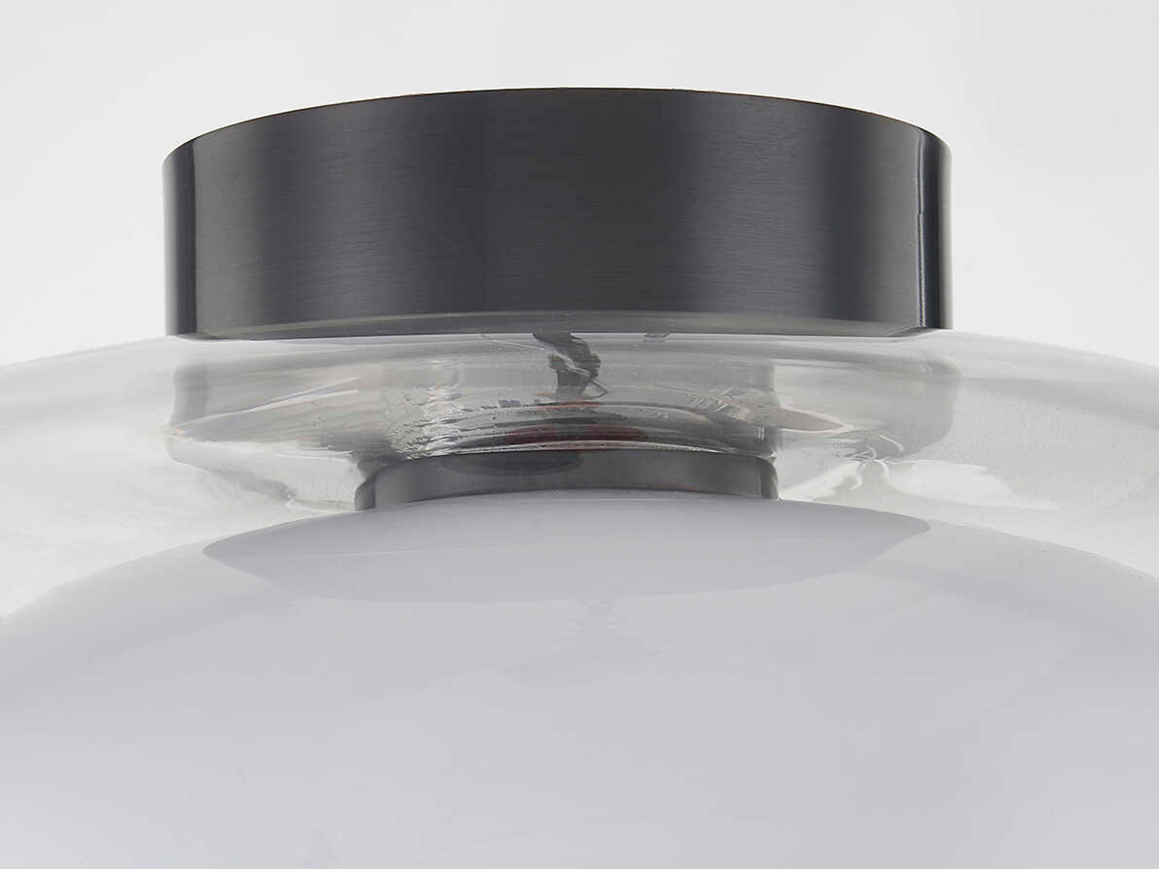 Mitzi Giovanna 1-Light Old Bronze Black Glass Dome Flush Mount