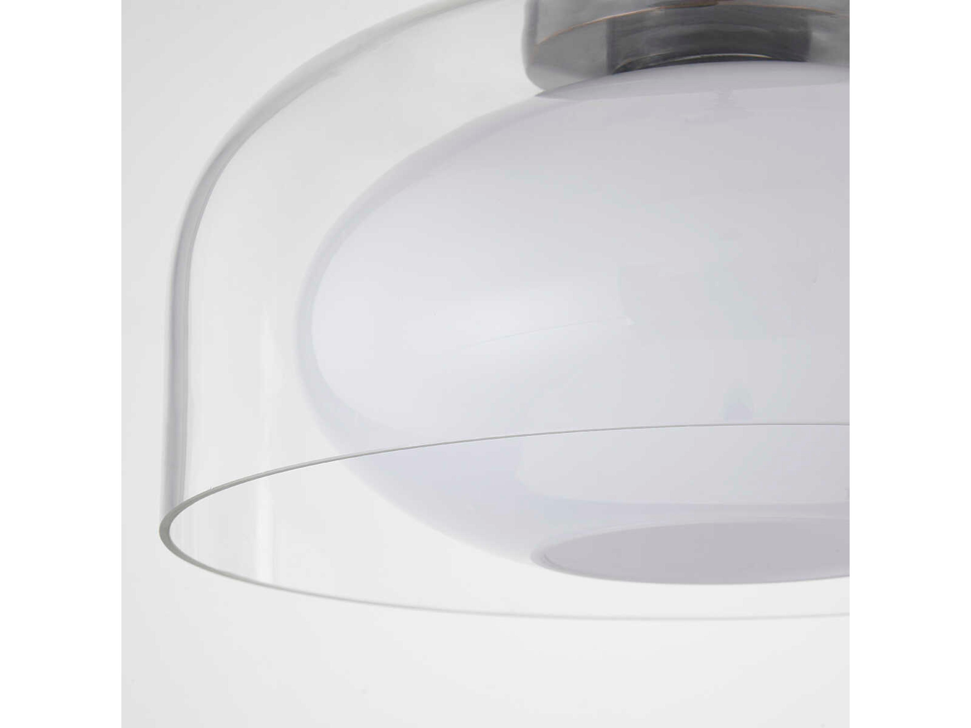 Mitzi Giovanna 1-Light Old Bronze Black Glass Dome Flush Mount