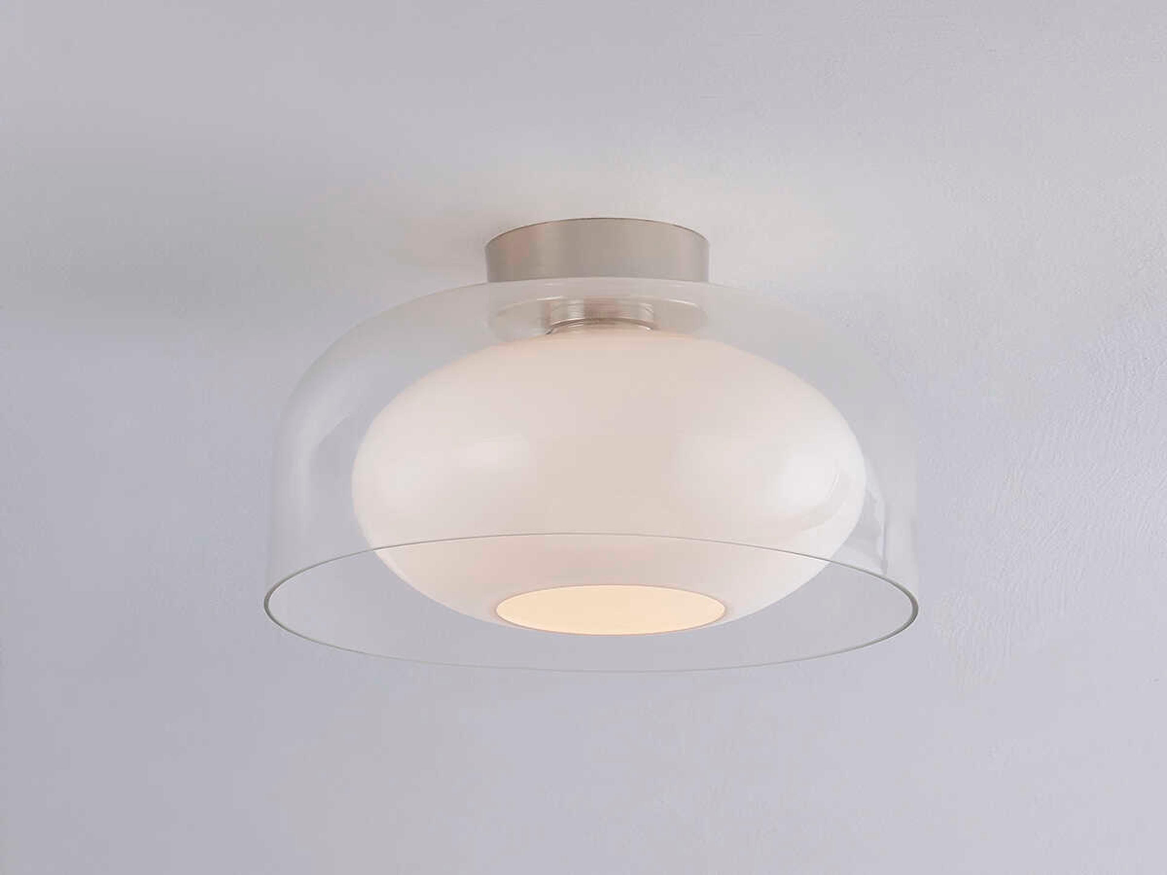 Mitzi Giovanna 1-Light Polished Nickel Clear Glass Dome Flush Mount