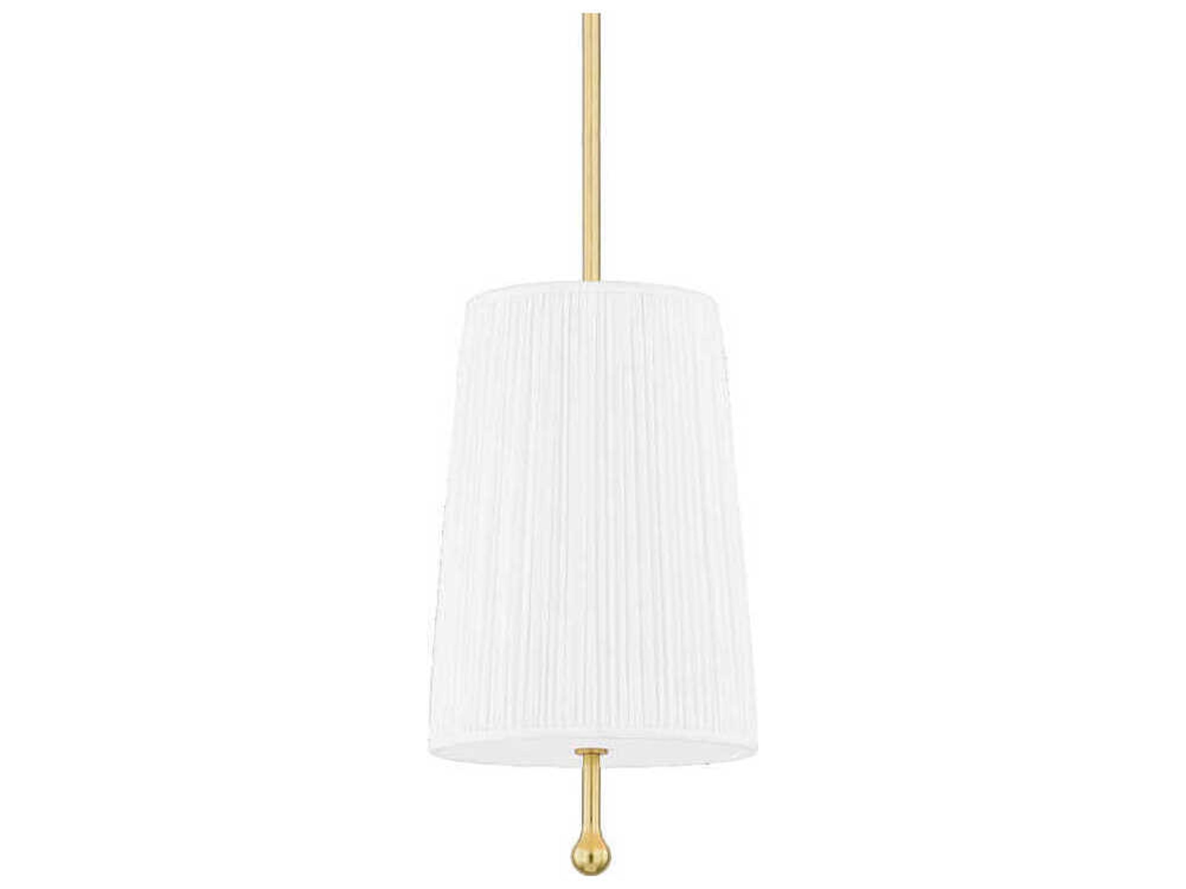 Adeline 1-Light Aged Brass White Cylinder Mini Pendant