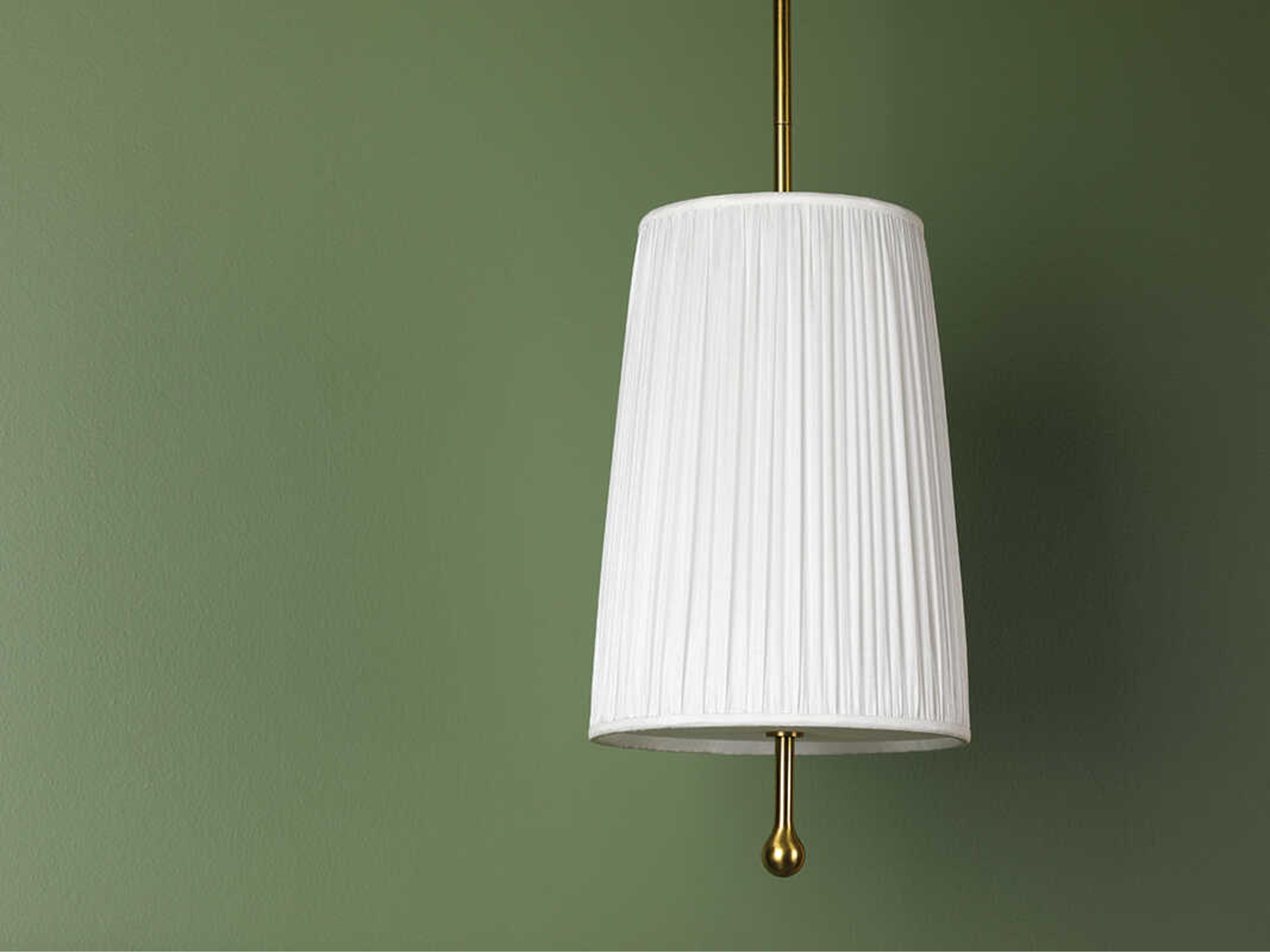 Mitzi Adeline 1-Light Aged Brass White Cylinder Mini Pendant