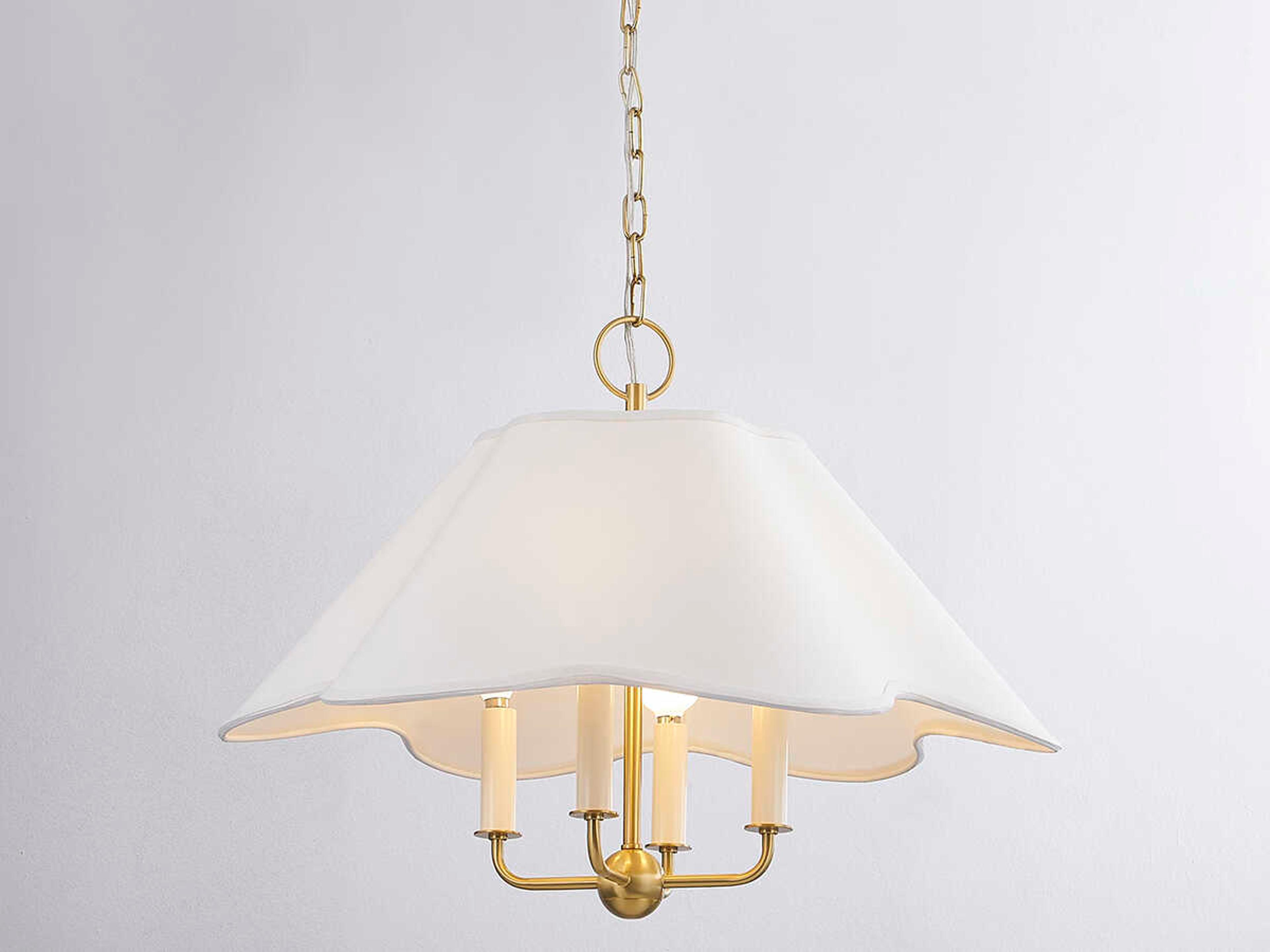 Mitzi Rosanna 4-Light Aged Brass White Candelabra Empire Chandelier