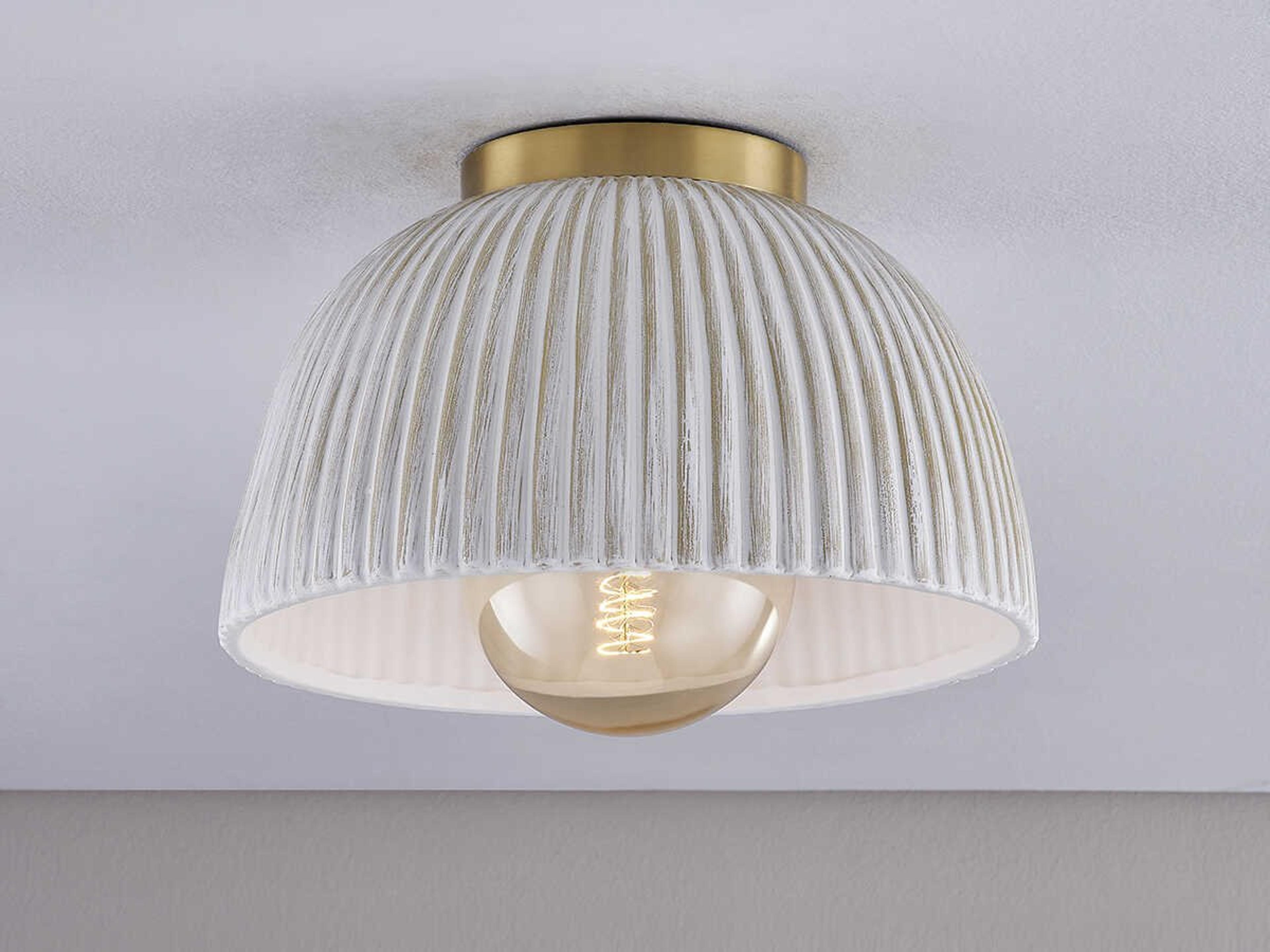 Mitzi Eloise 1-Light Aged Brass Dome Flush Mount