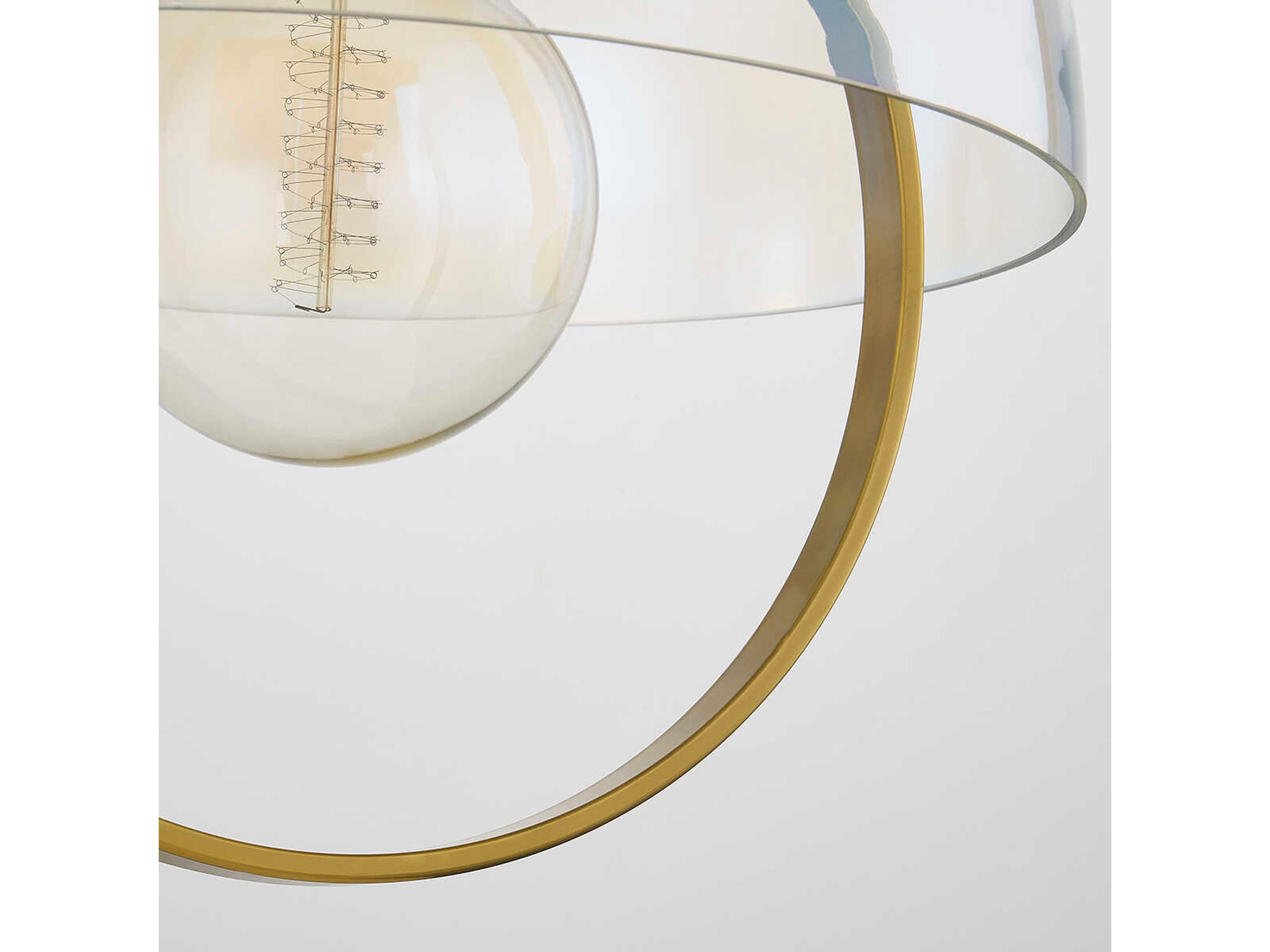 Mitzi Meriah 1-Light Aged Brass Glass Dome Pendant