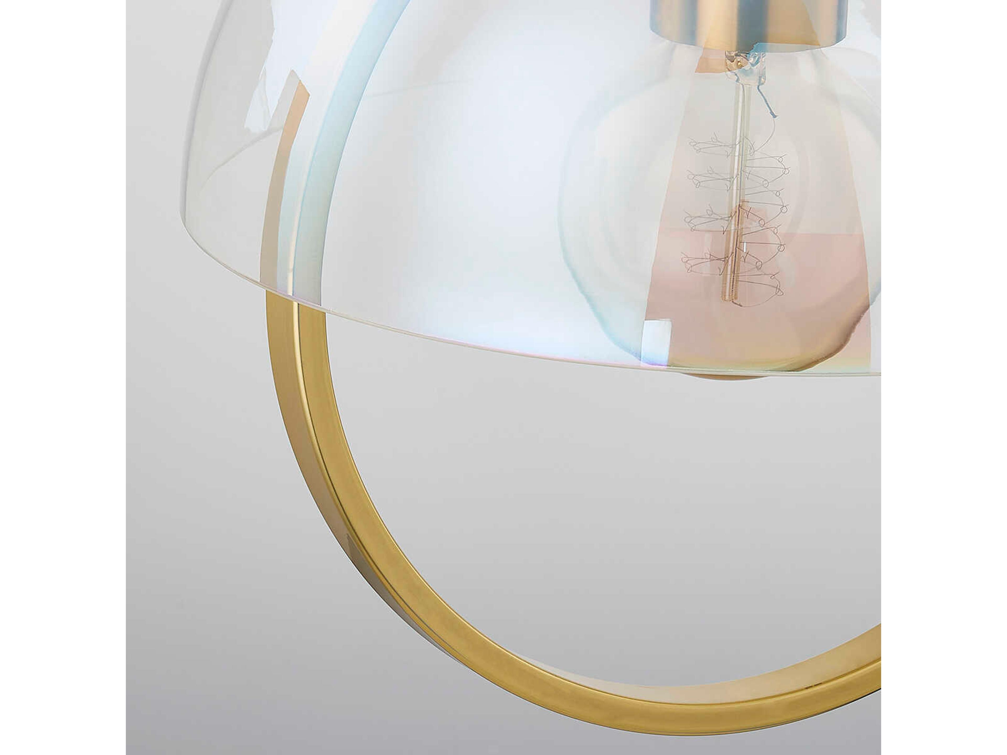 Mitzi Meriah 1-Light Aged Brass Clear Glass Dome Mini Pendant