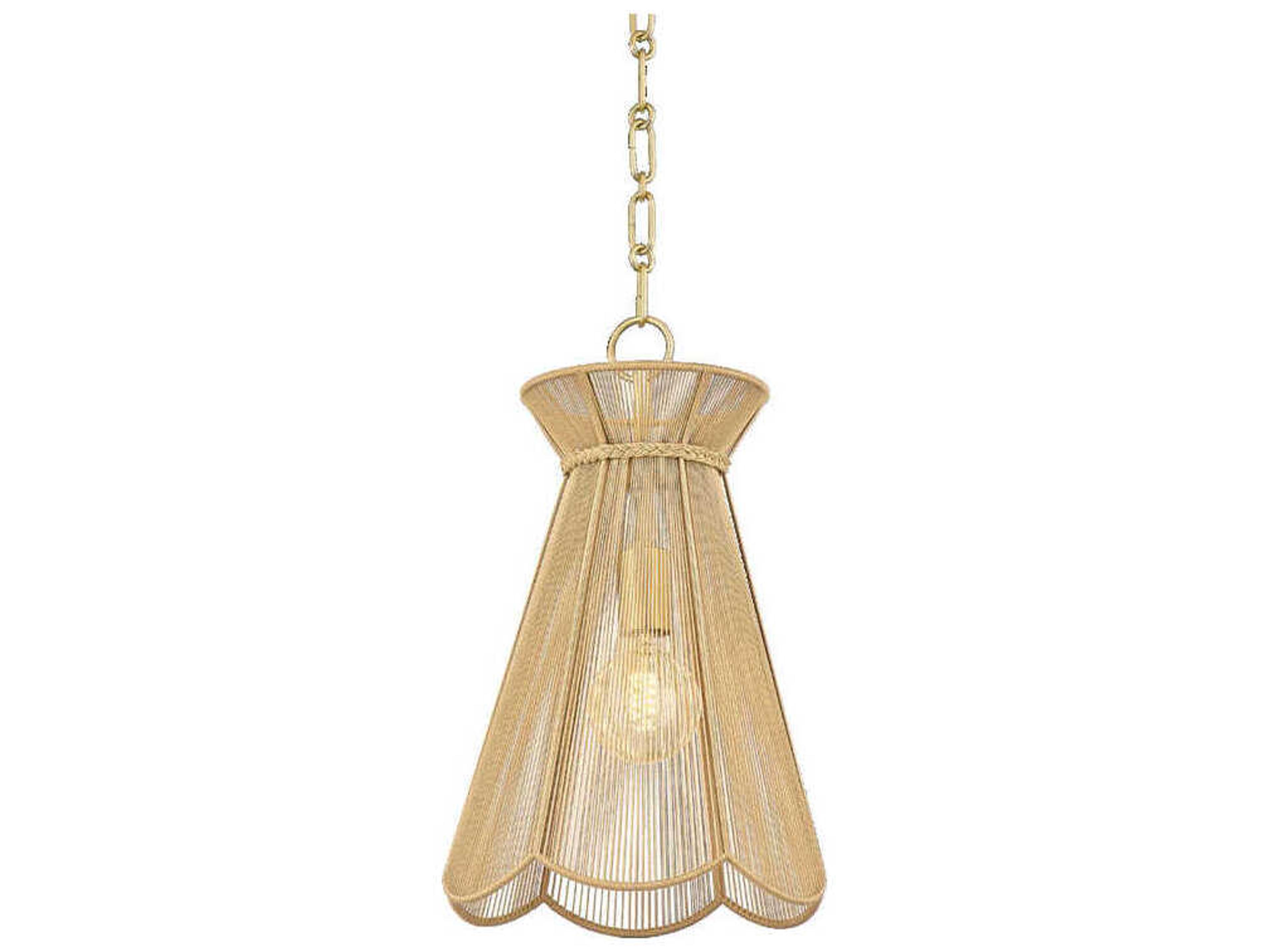 Aaliyah 1-Light Aged Brass Mini Pendant