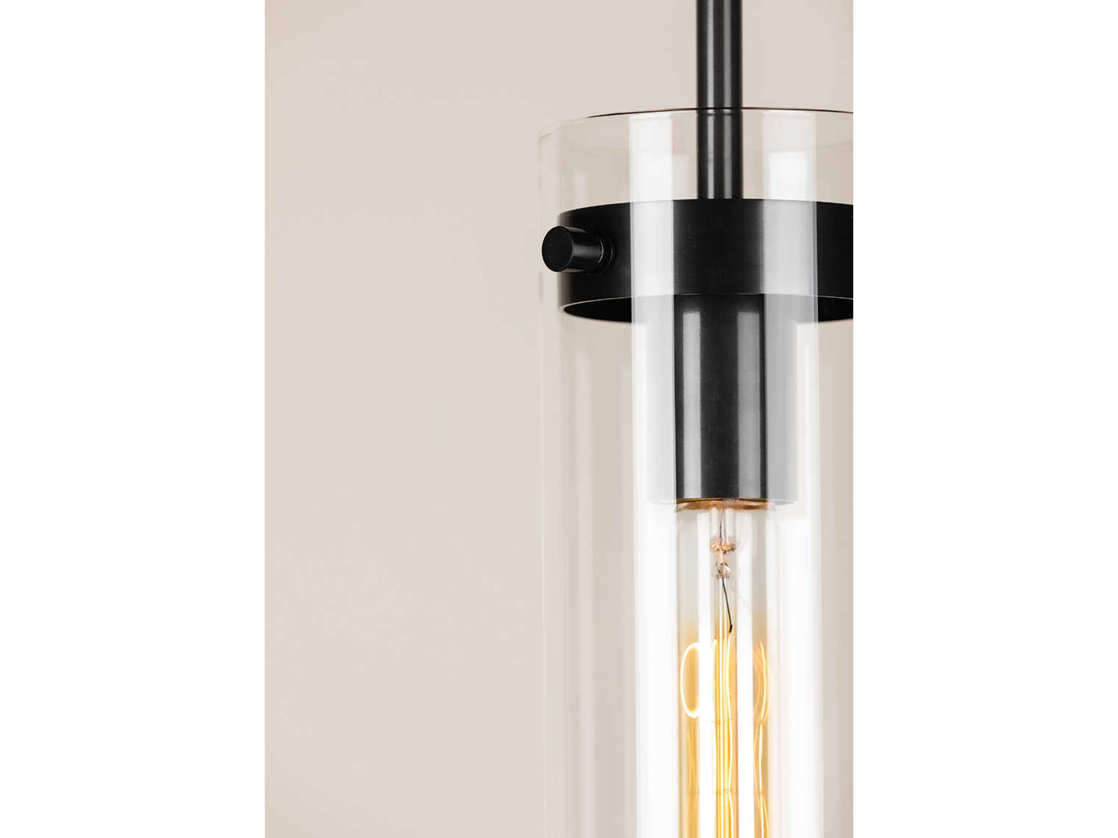 Mitzi Haisley 1-Light Old Bronze Black Glass Cylinder Mini Pendant