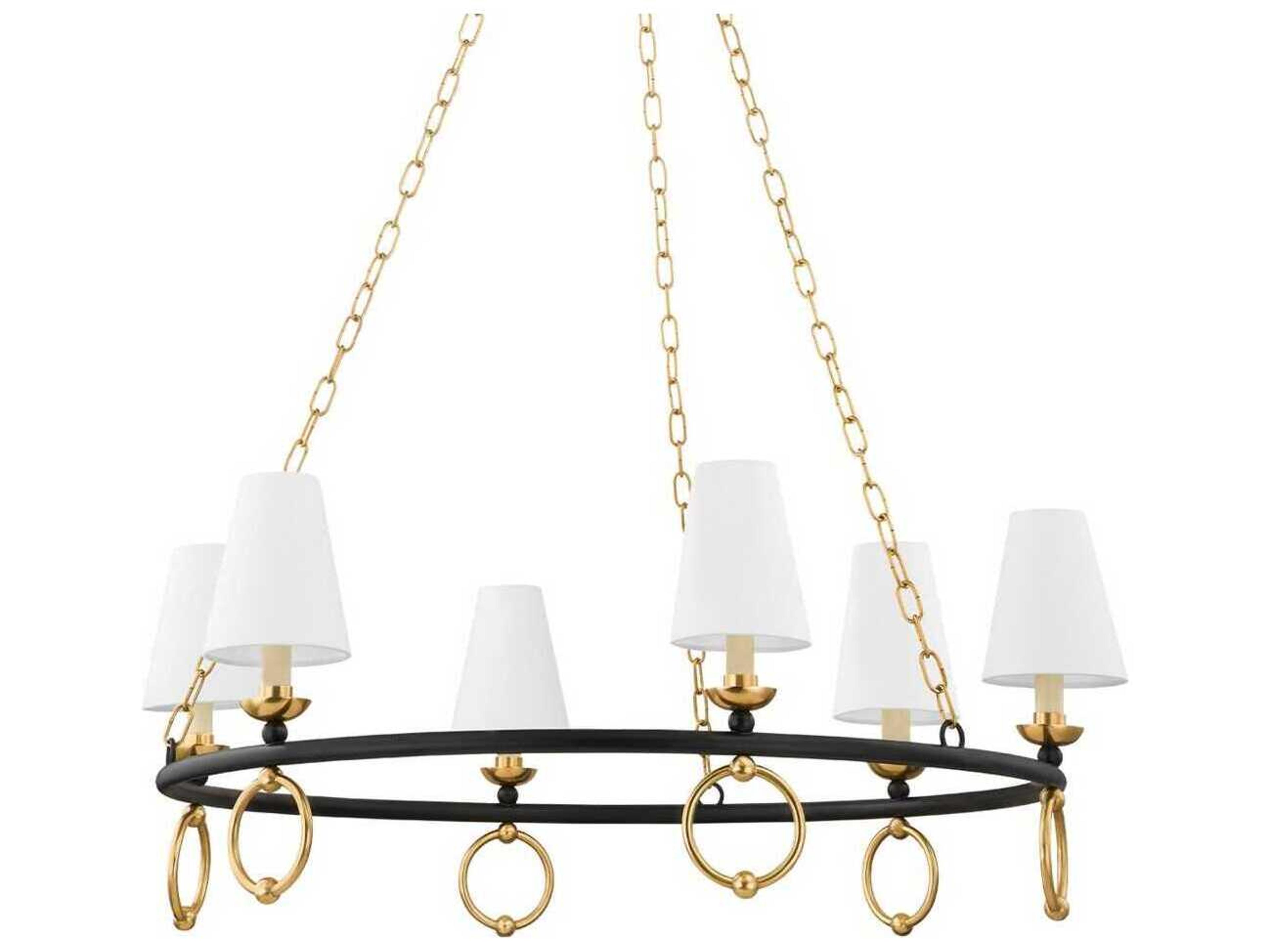 Haverford 6-Light Aged Brass Candelabra Chandelier