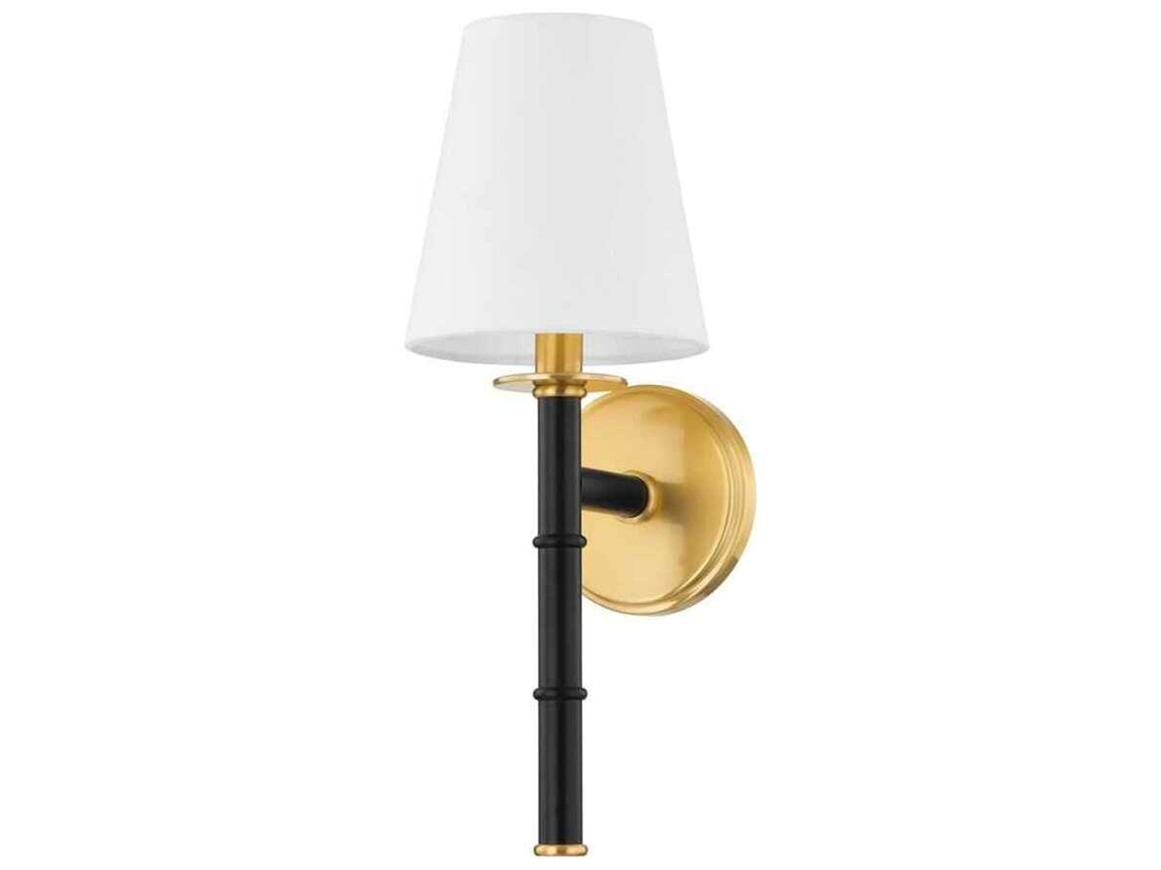 Banyan 1-Light Aged Brass Black Wall Sconce