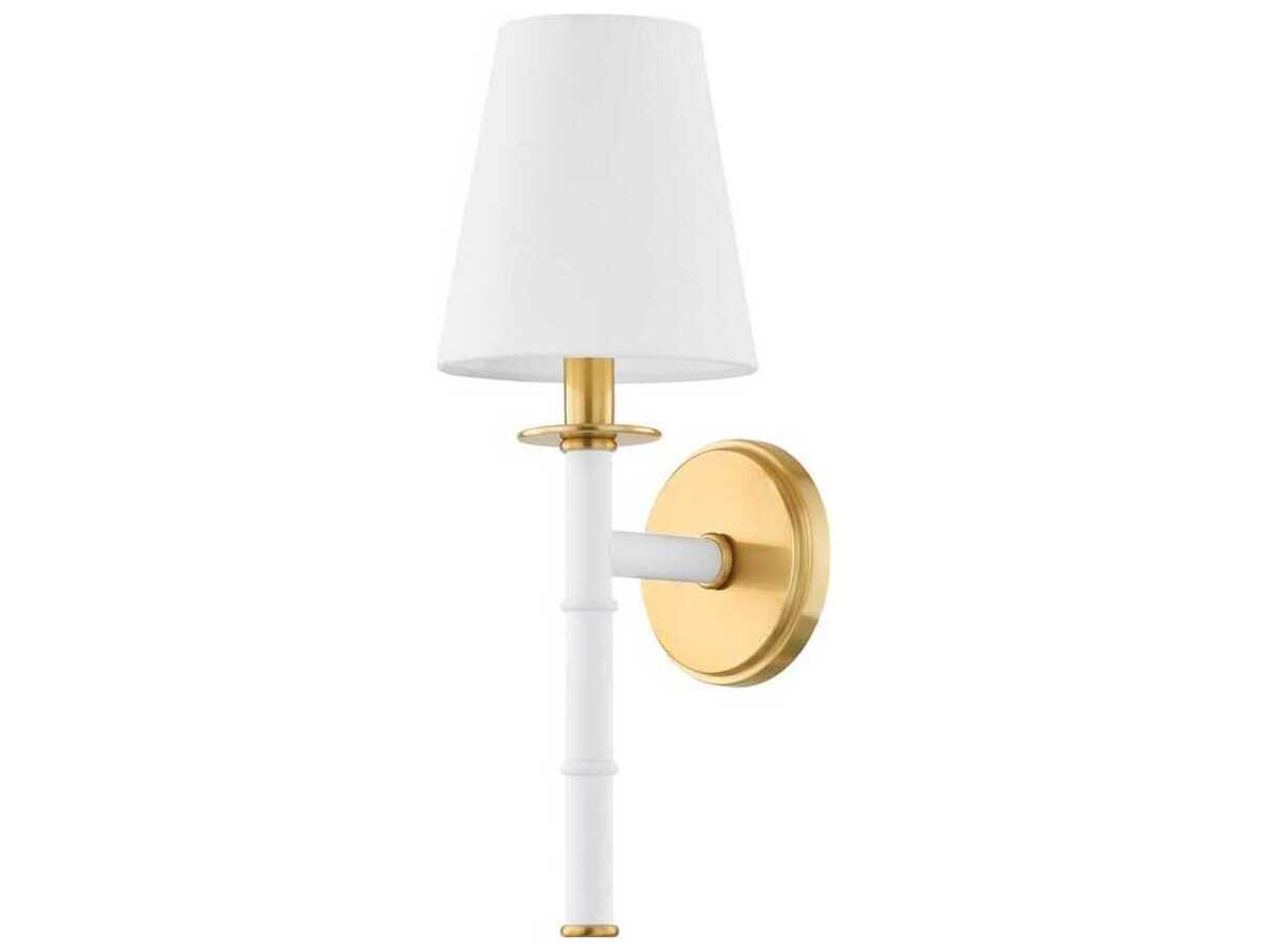 Banyan 1-Light Aged Brass White Wall Sconce