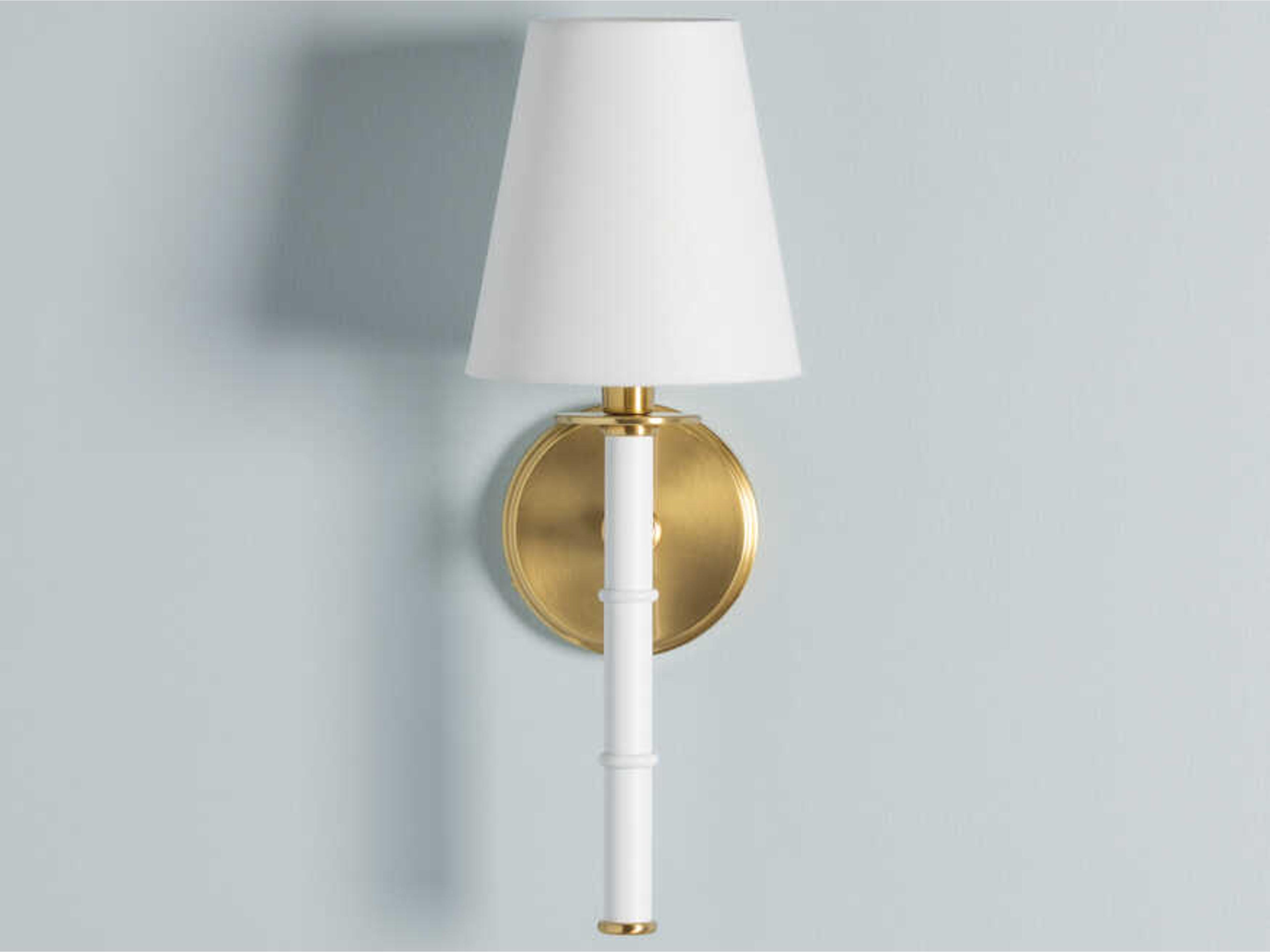 Mitzi Banyan 1-Light Aged Brass White Wall Sconce