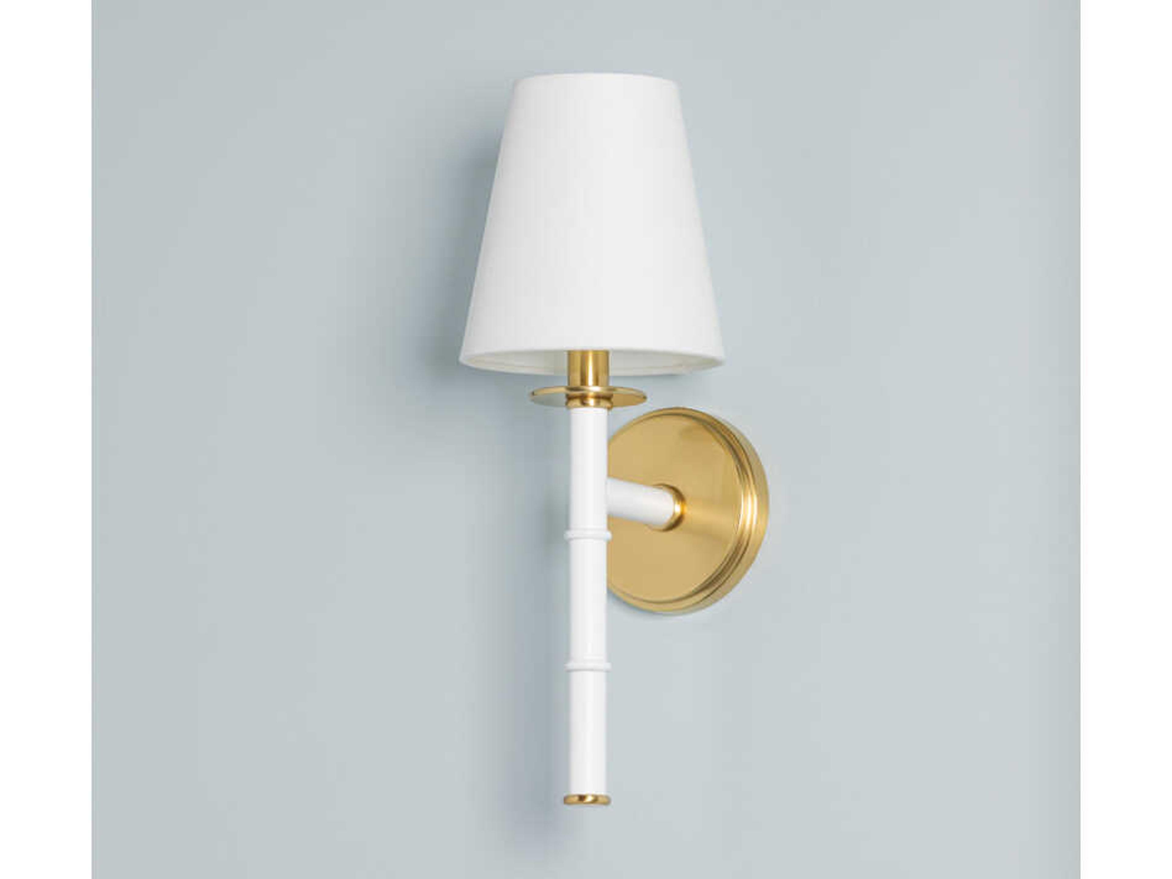 Mitzi Banyan 1-Light Aged Brass White Wall Sconce