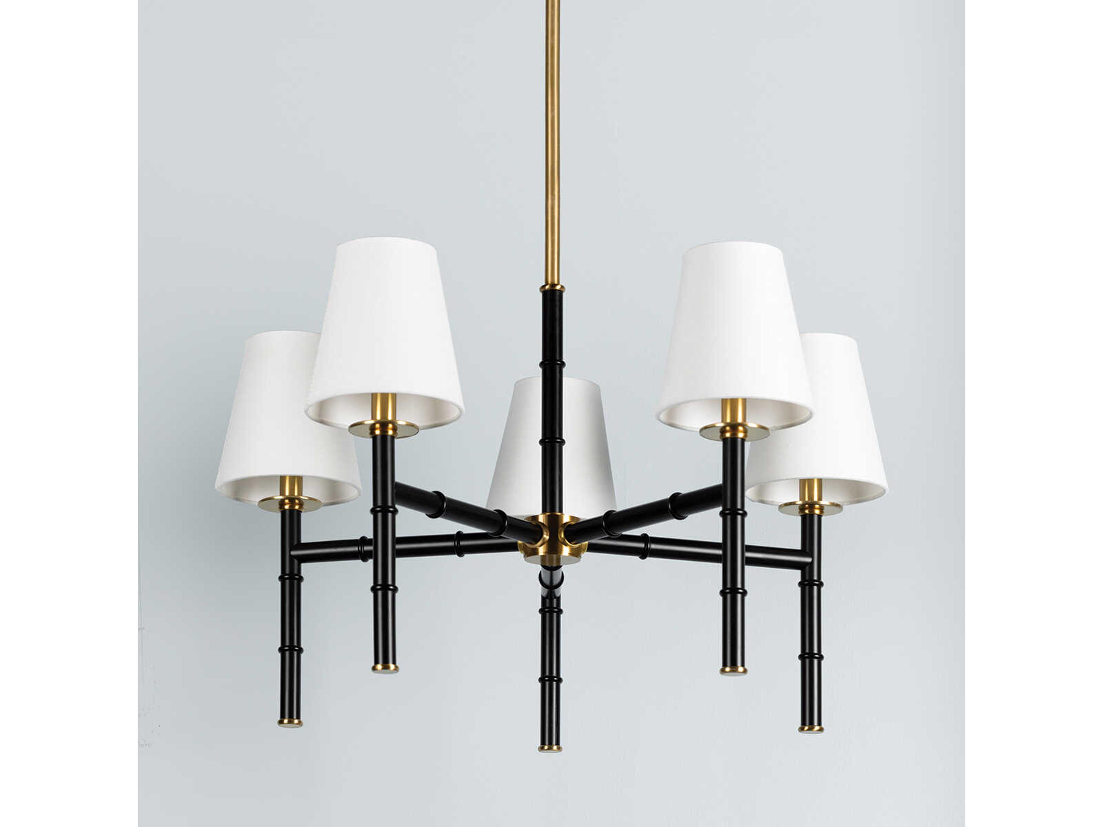 Mitzi Banyan 5-Light Aged Brass Black Candelabra Chandelier
