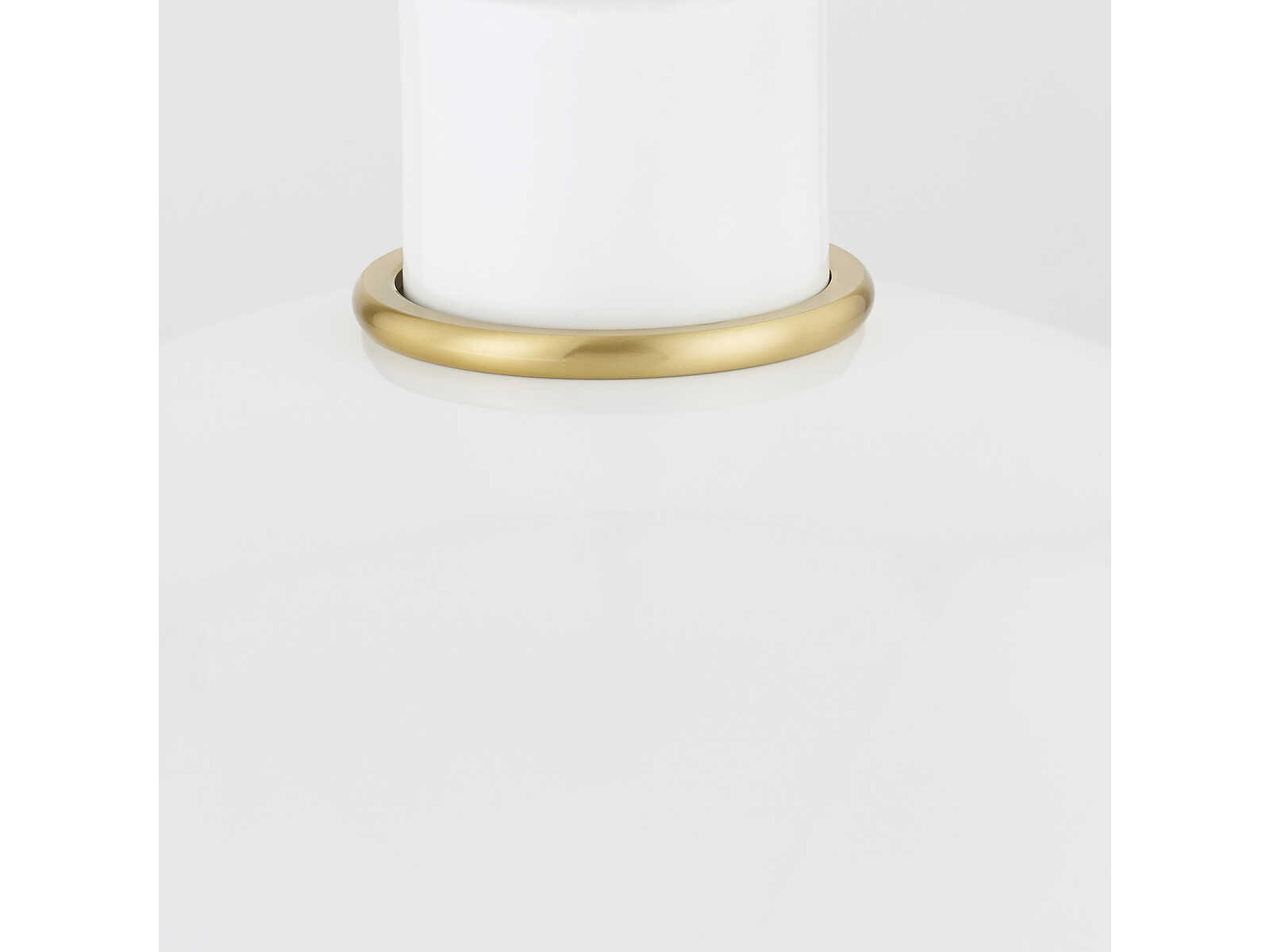 Mitzi Camille 1-Light Aged Brass White Dome Pendant