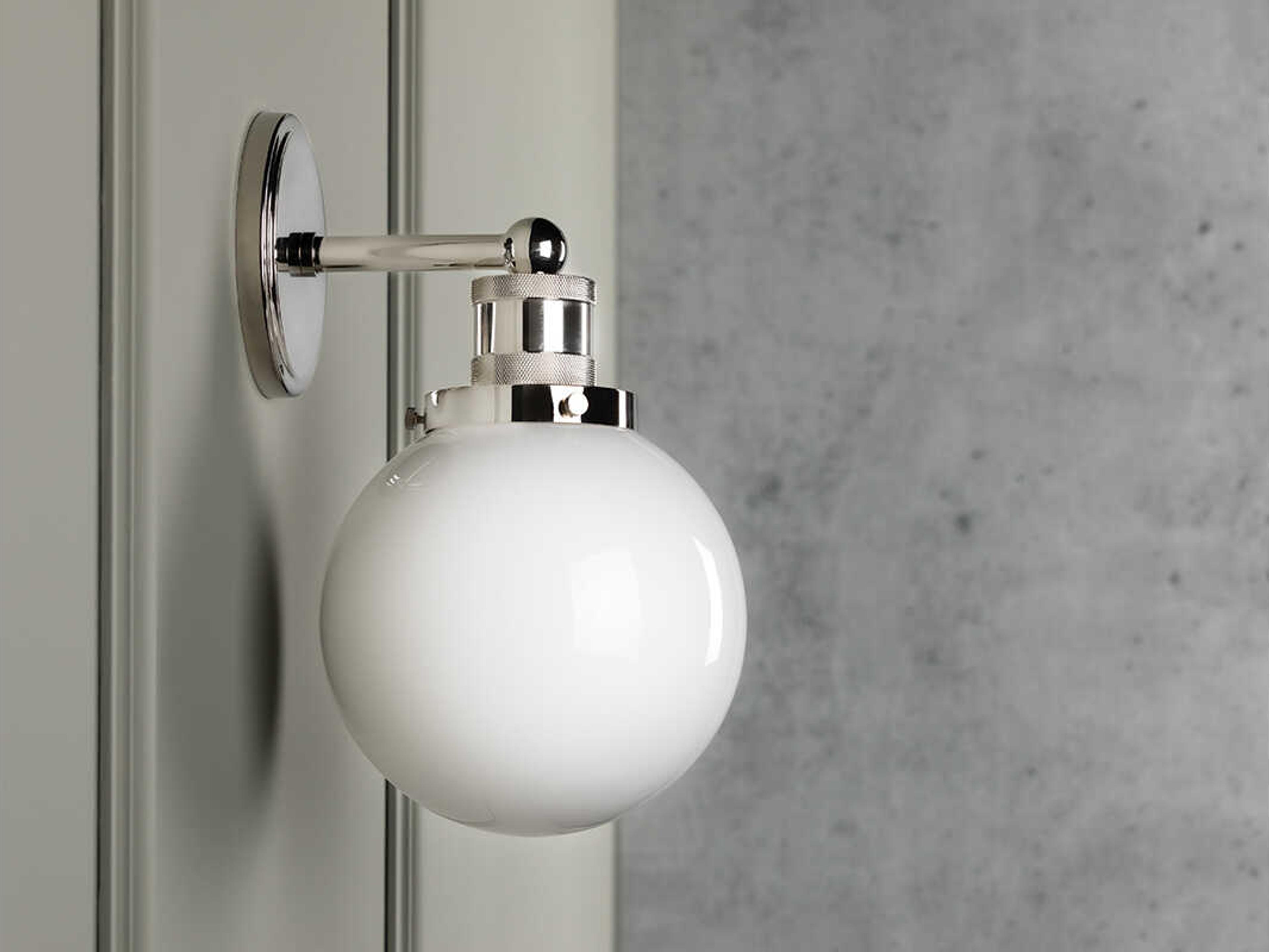 Mitzi Beverly 1-Light Polished Nickel Glass Wall Sconce