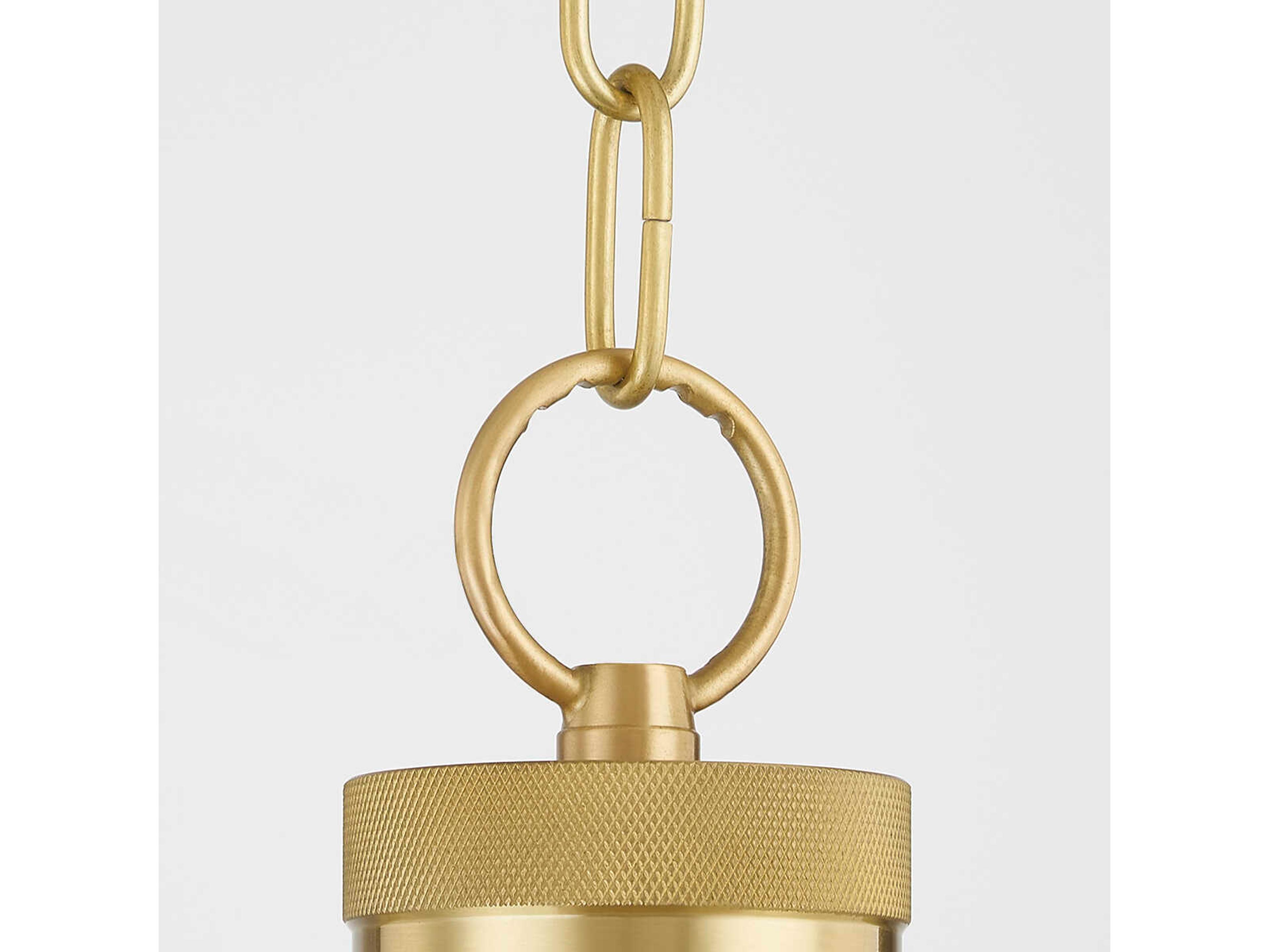 Mitzi Beverly 1-Light Aged Brass Glass Globe Pendant