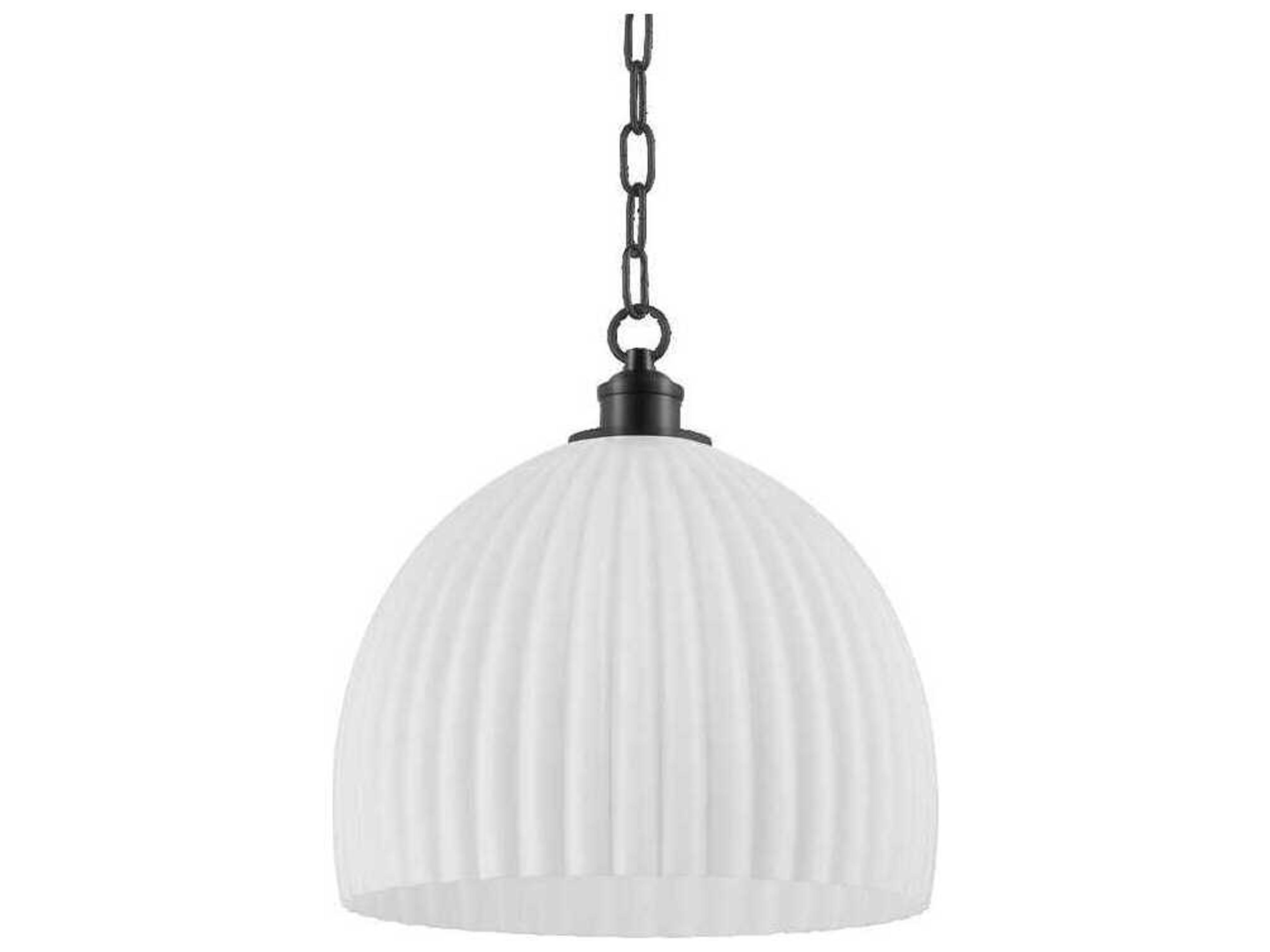 Hillary 1-Light Old Bronze Glass Dome Pendant