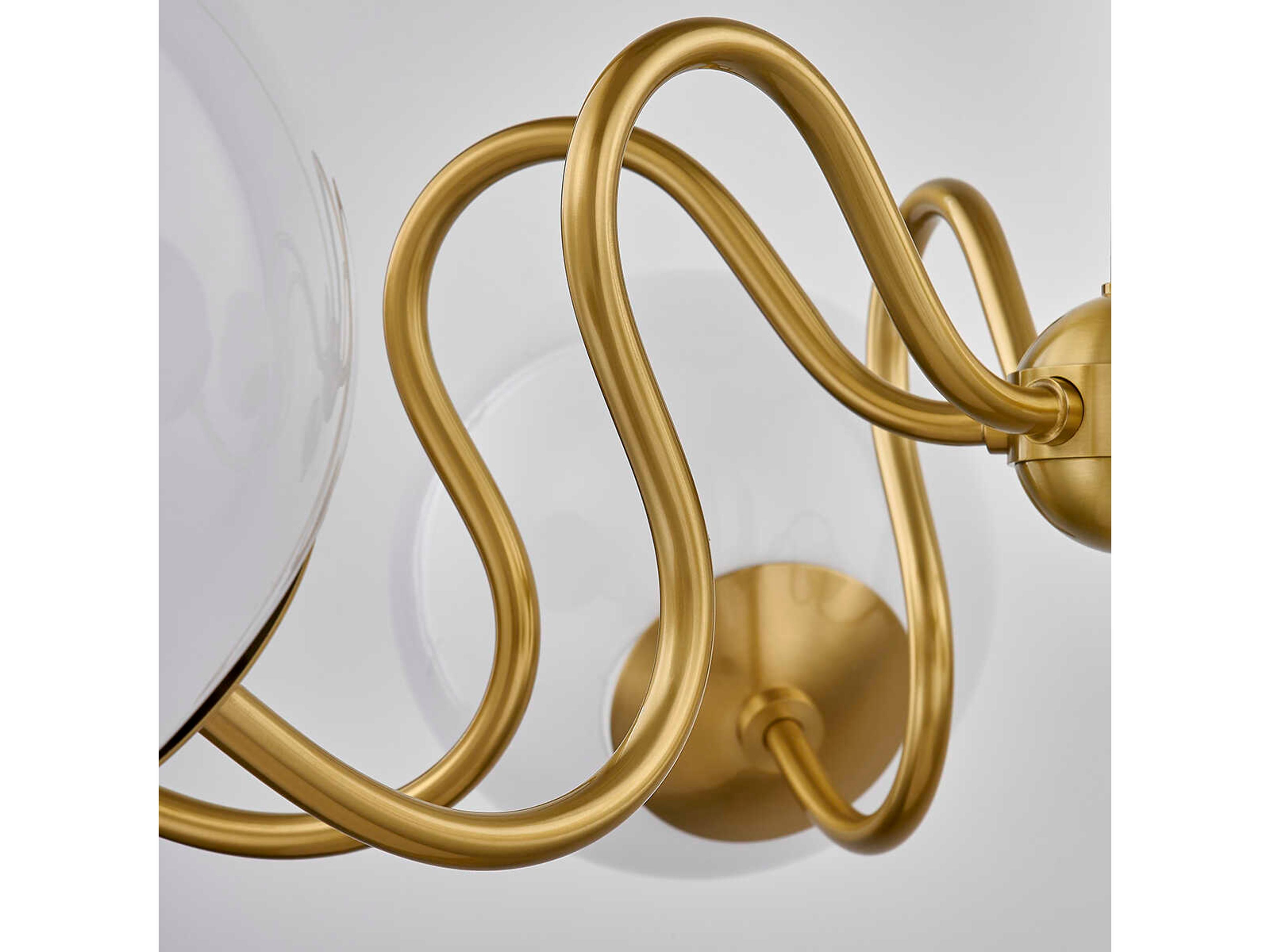 Mitzi Havana 6-Light Aged Brass Glass Globe Chandelier