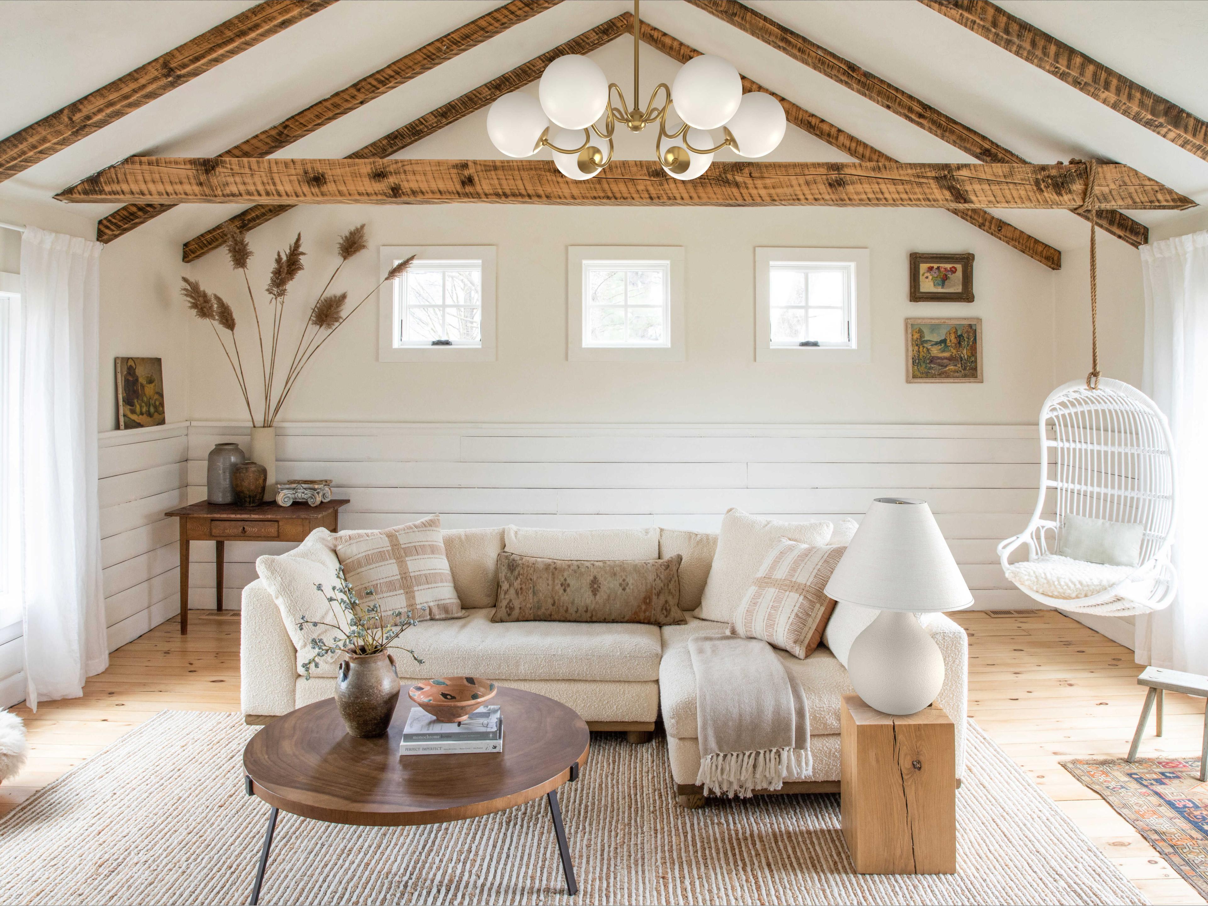 Mitzi Havana 6-Light Aged Brass Glass Globe Chandelier