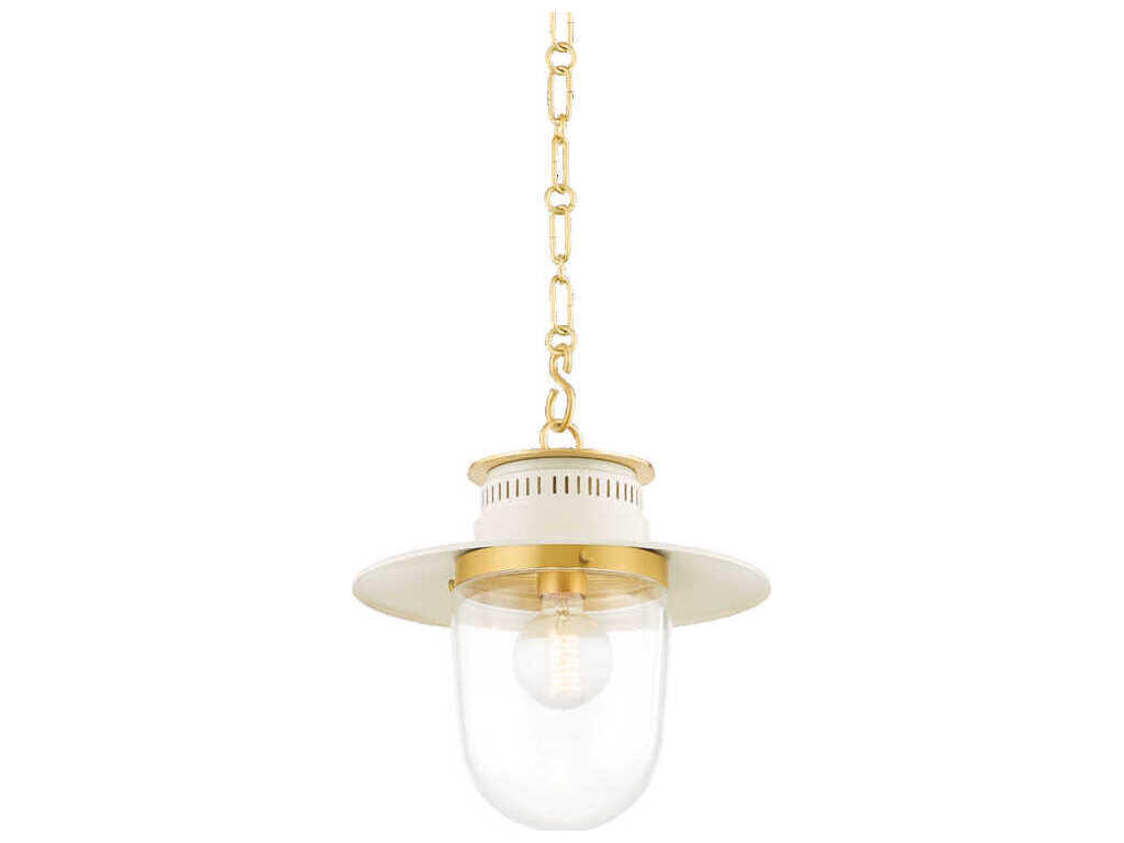 Nori 1-Light Aged Brass White Glass Pendant