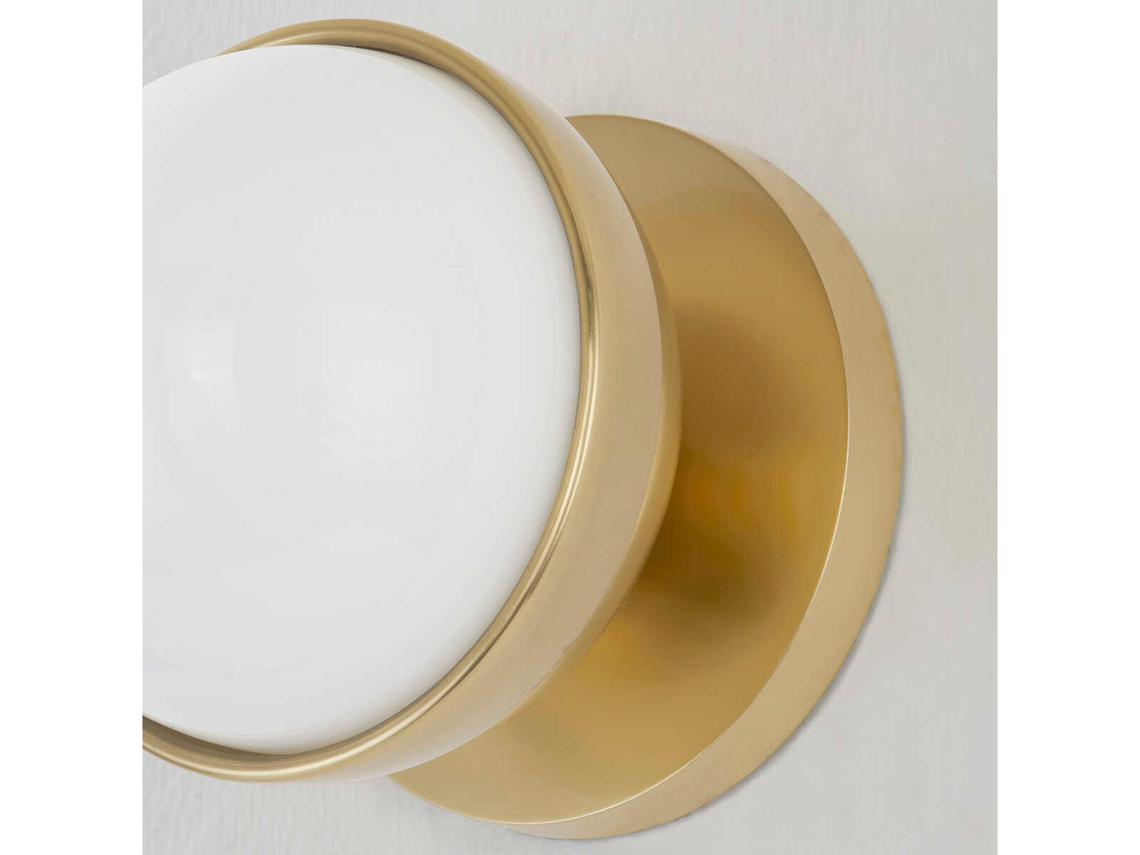 Mitzi Amy 1-Light Aged Brass Glass Wall Sconce