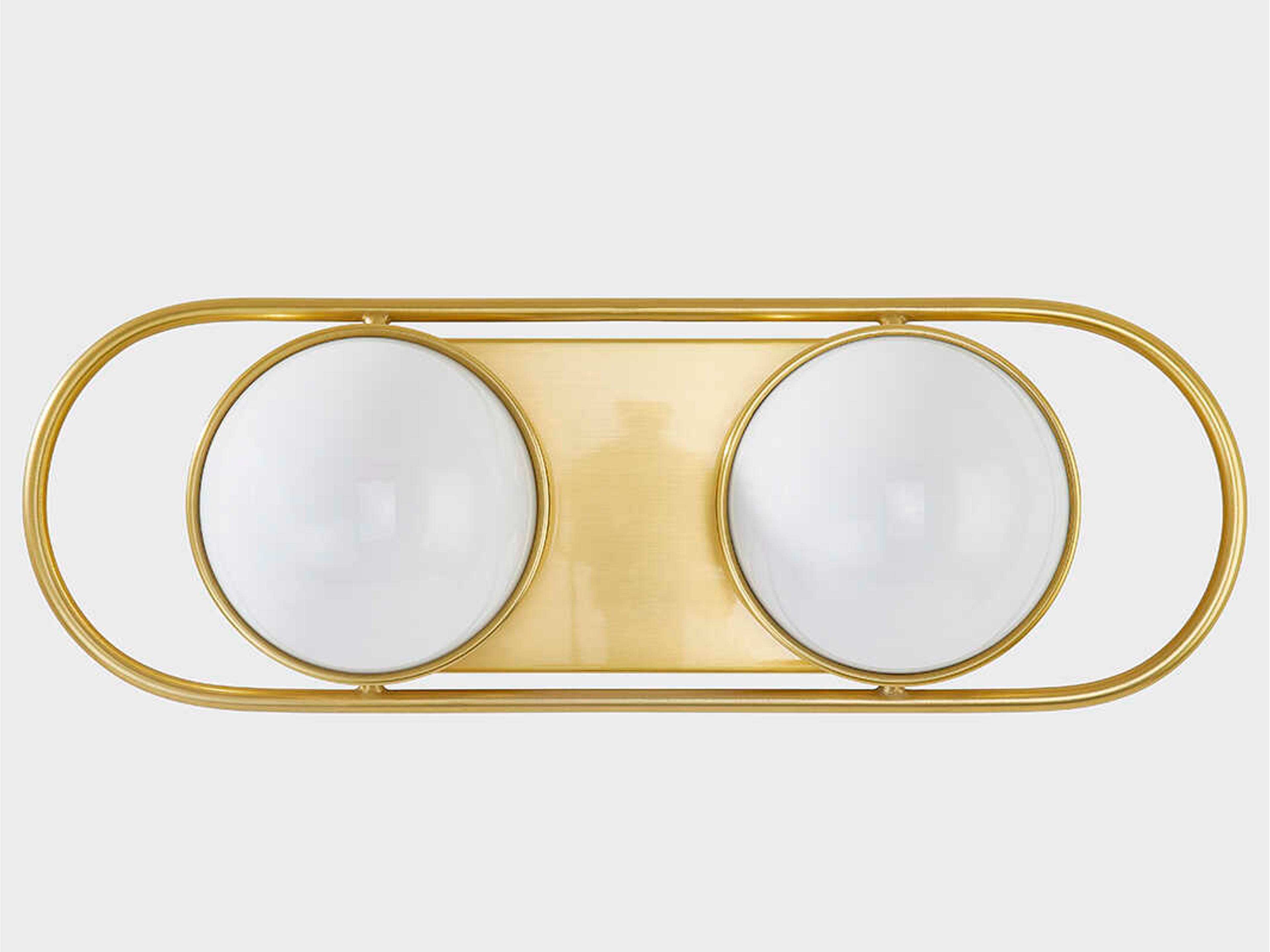 Mitzi Amy 2-Light Aged Brass Glass Vanity Light