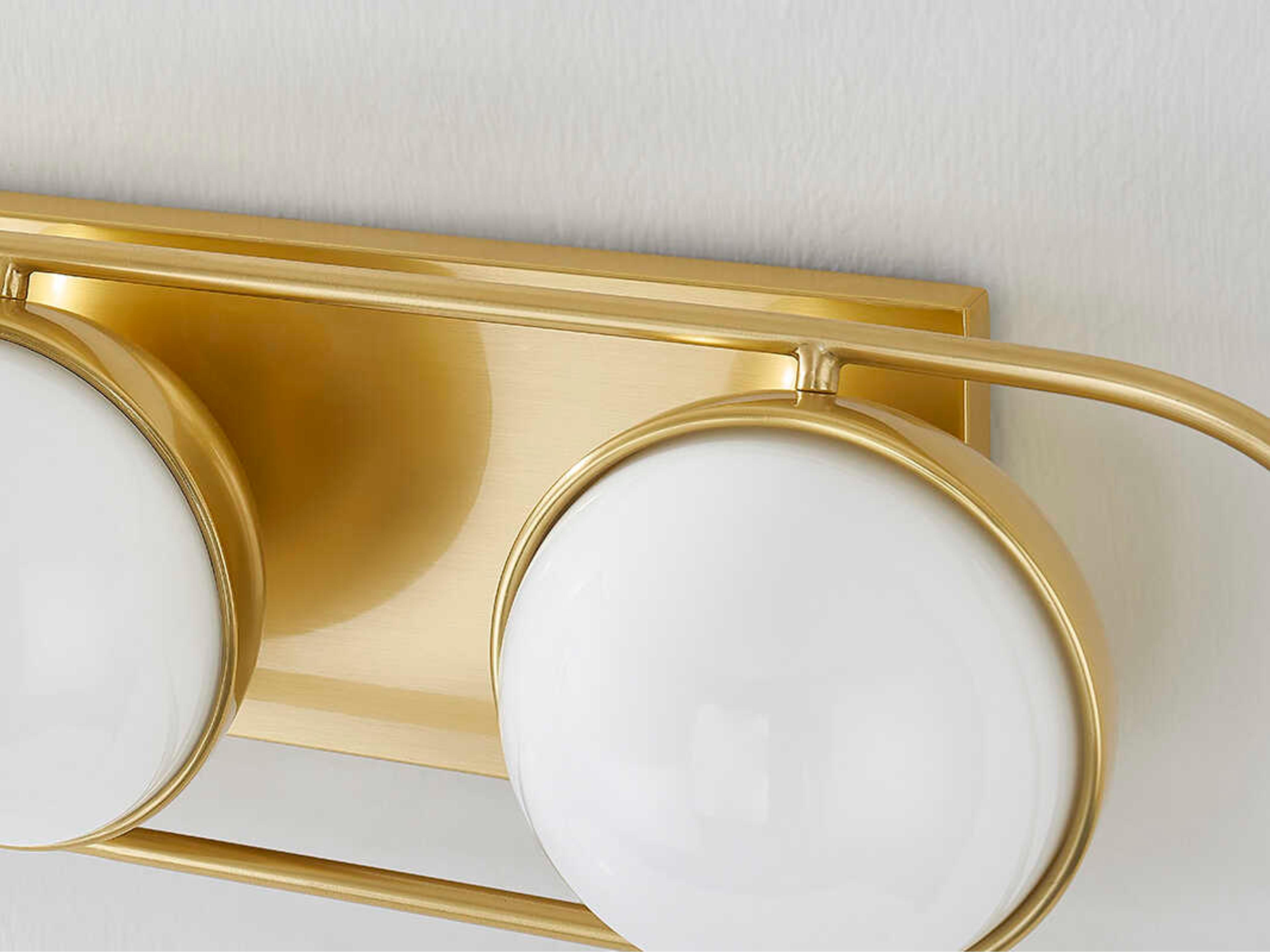 Mitzi Amy 2-Light Aged Brass Glass Vanity Light