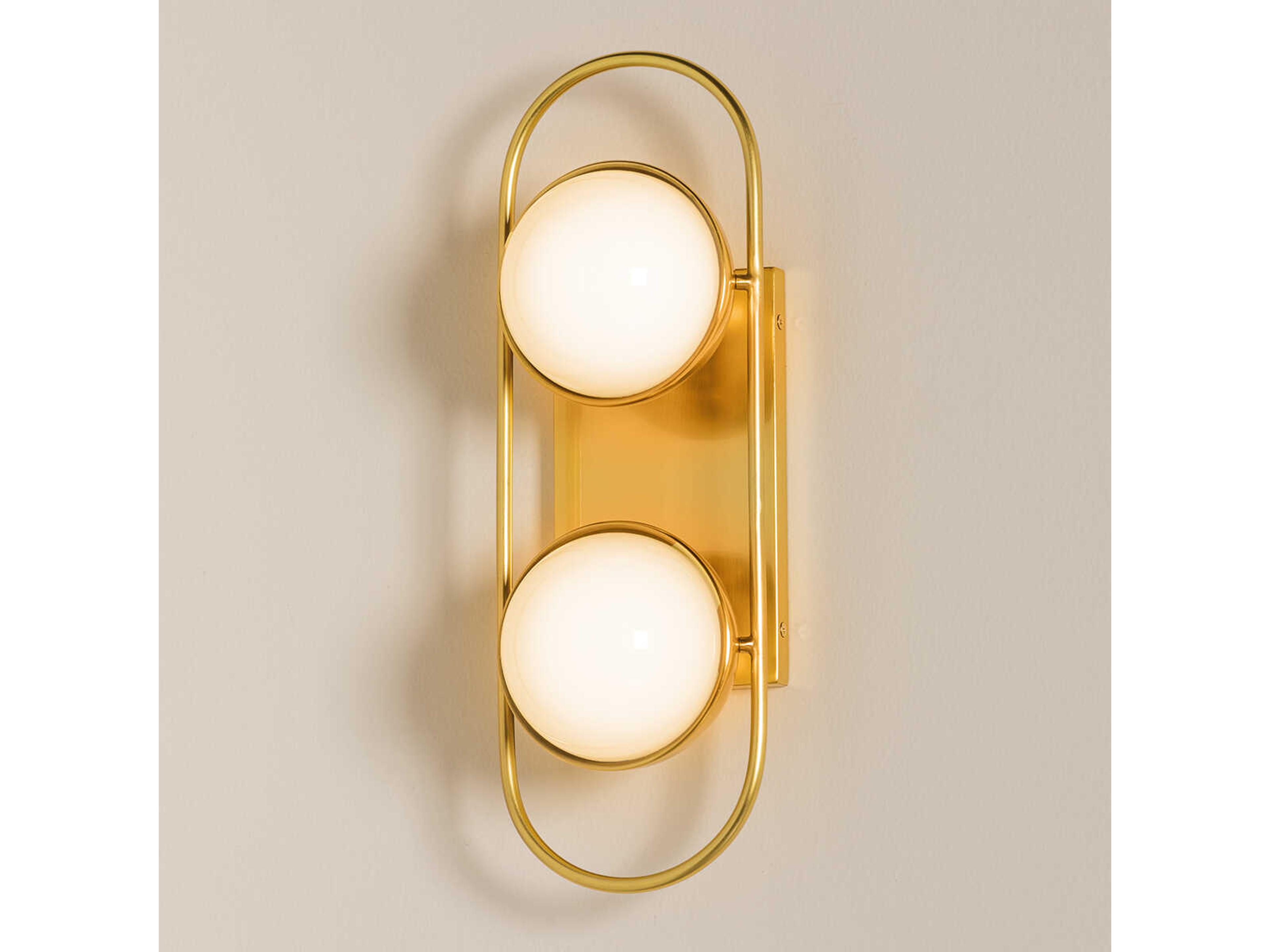 Mitzi Amy 2-Light Aged Brass Glass Vanity Light