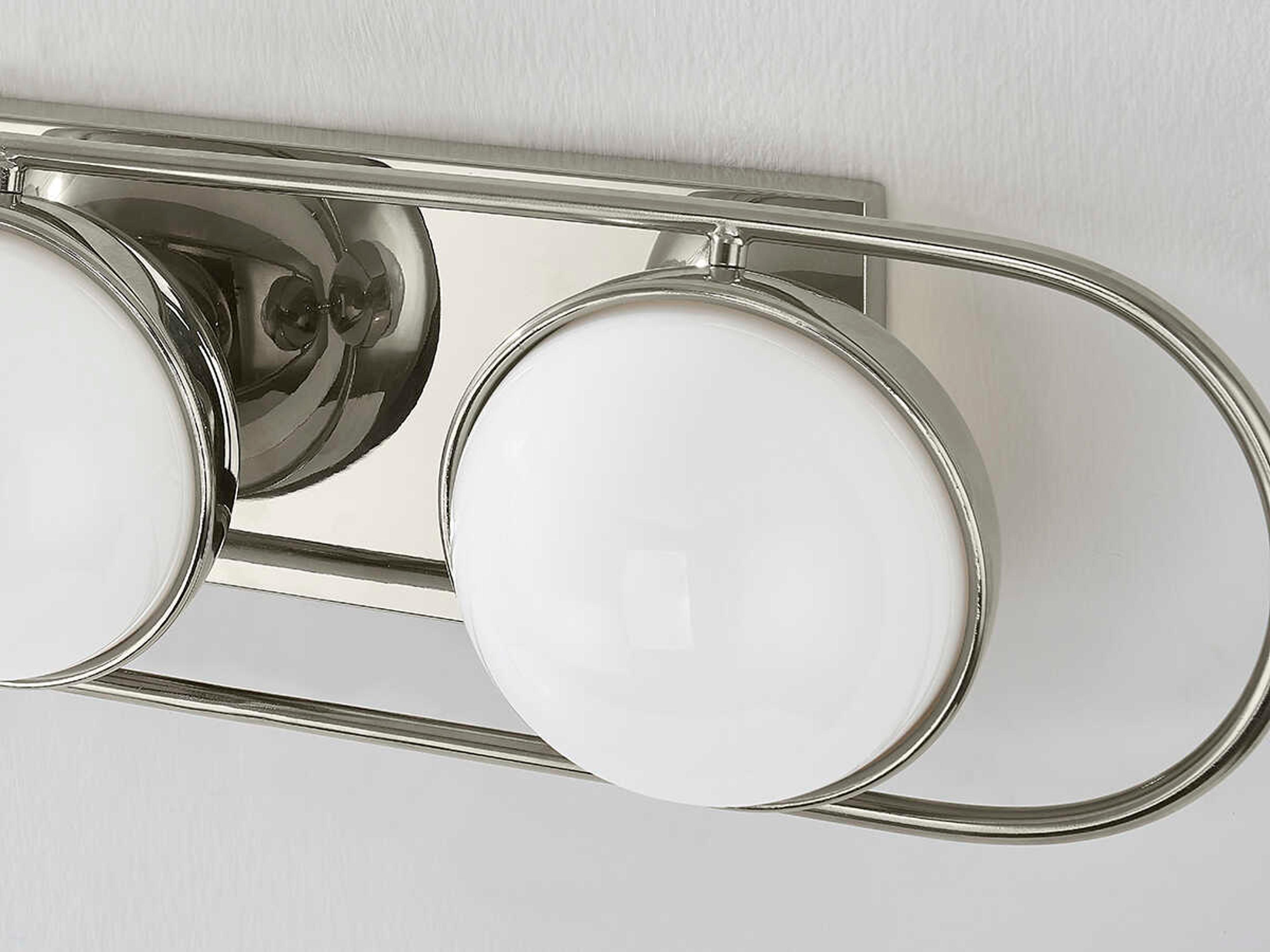 Mitzi Amy 2-Light Polished Nickel Glass Vanity Light