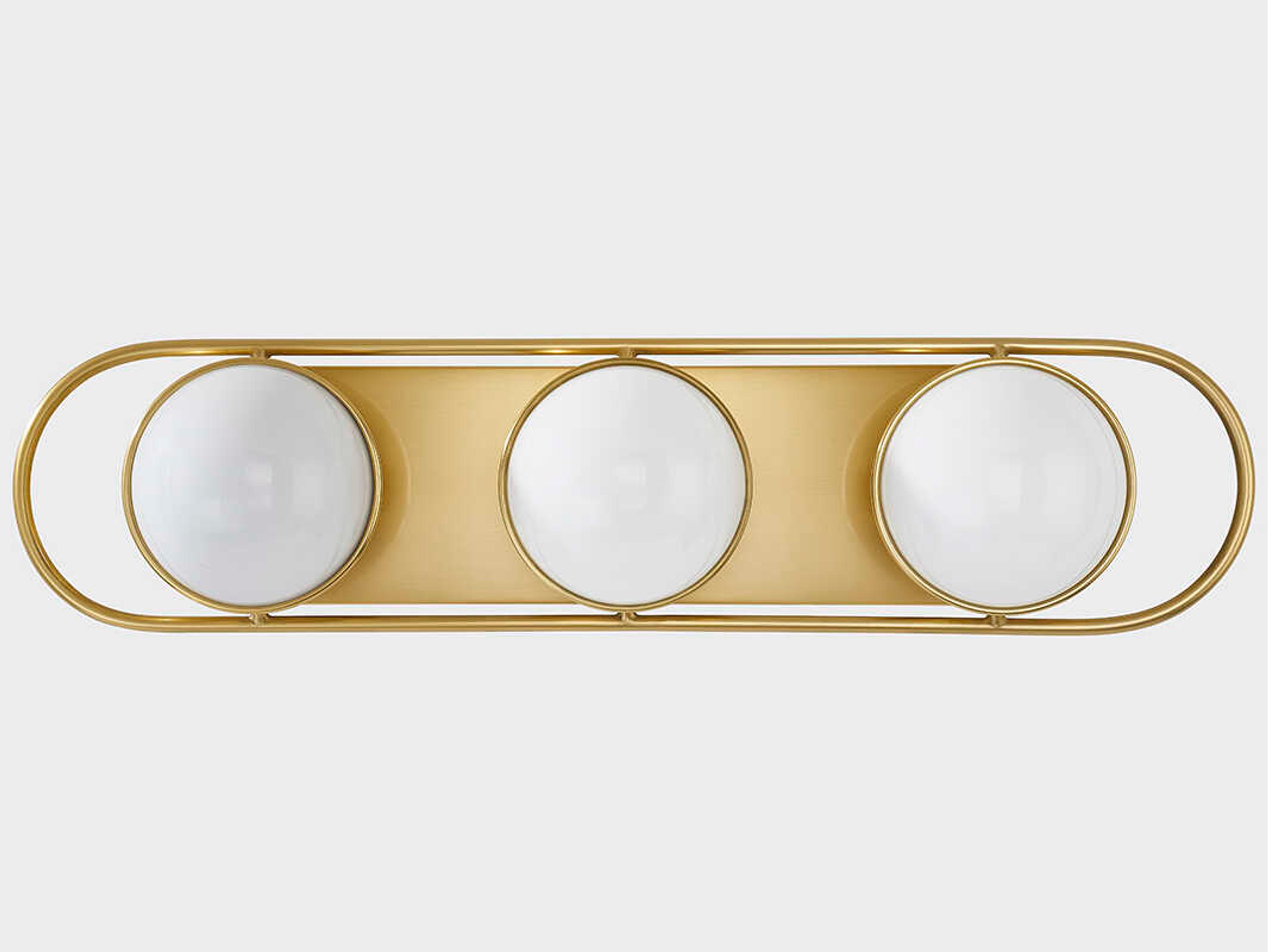 Mitzi Amy 3-Light Aged Brass Glass Vanity Light