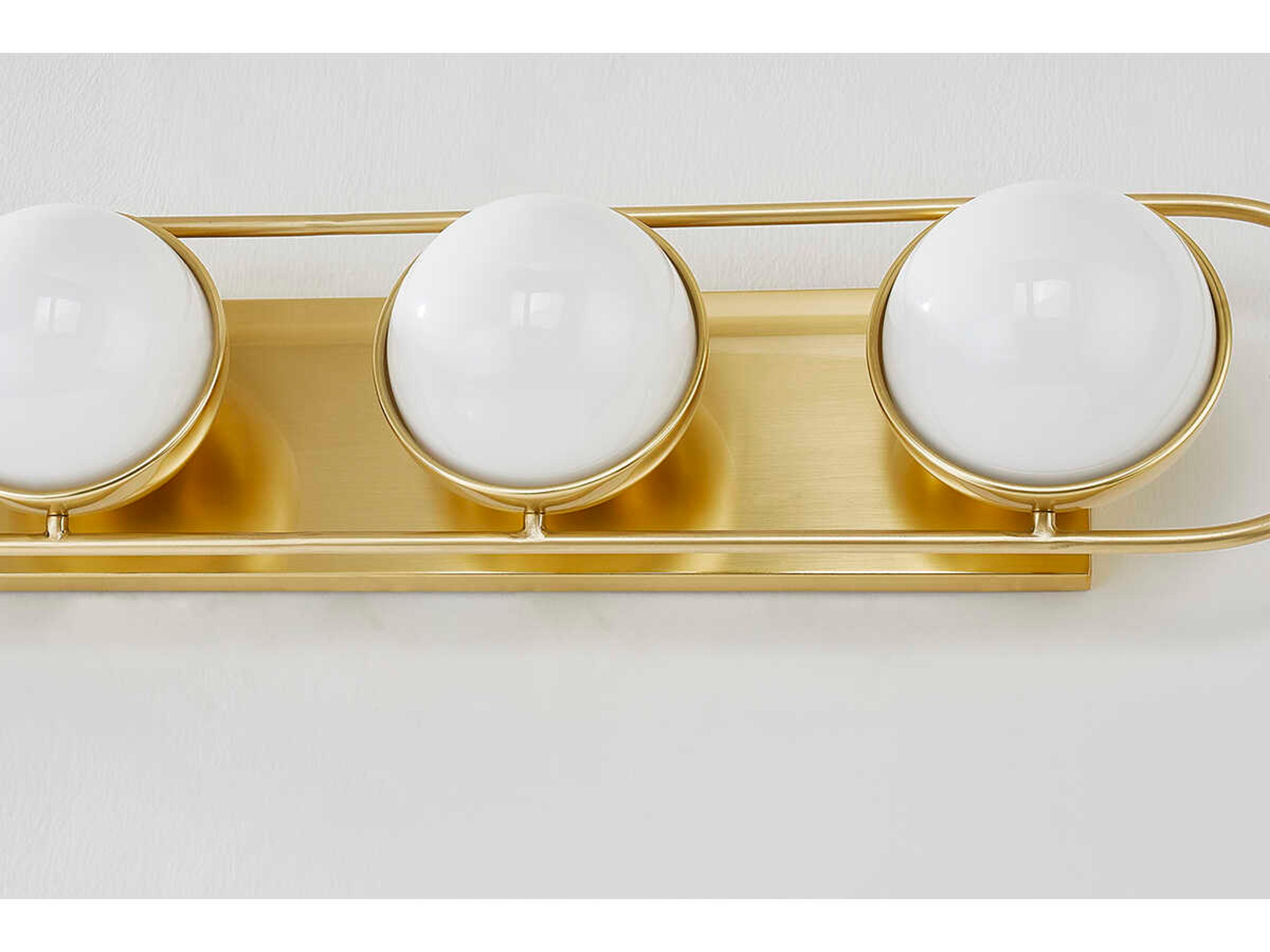 Mitzi Amy 3-Light Aged Brass Glass Vanity Light