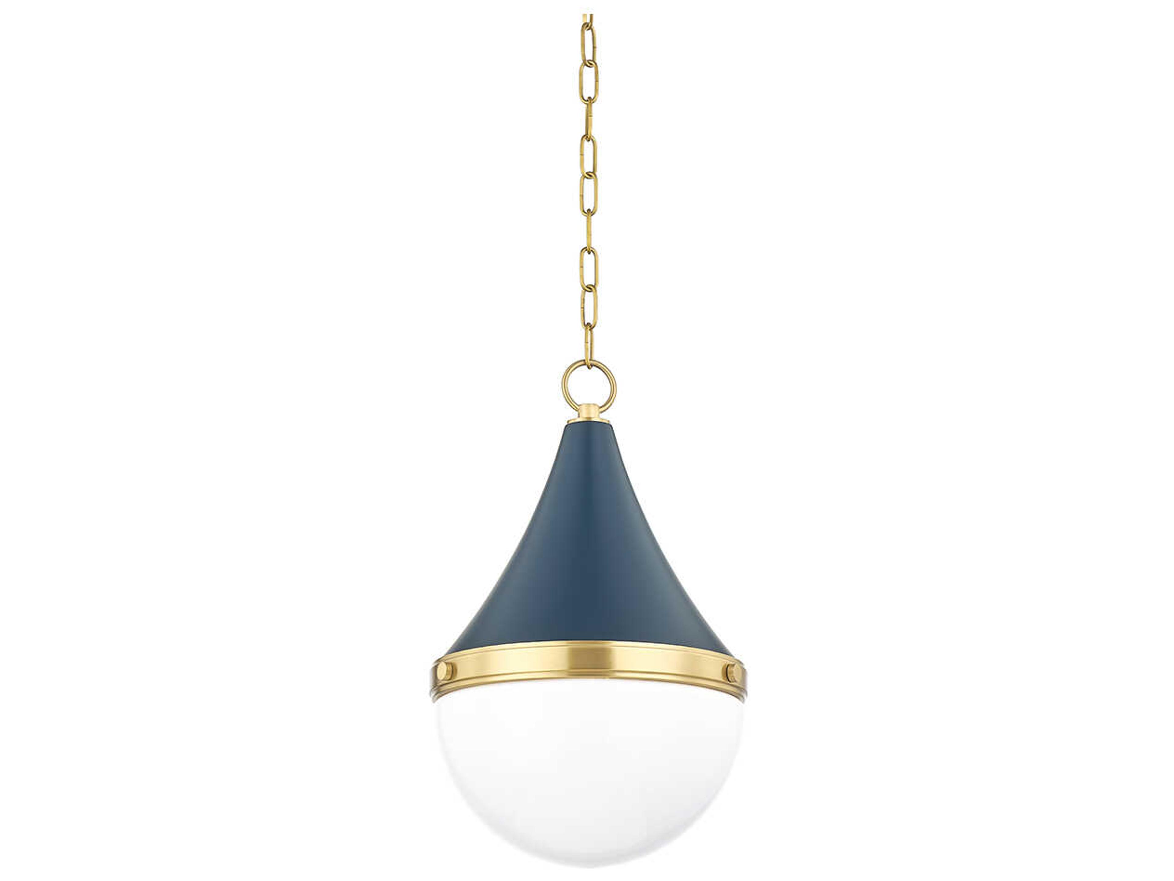 Ciara 1-Light Aged Brass Soft Navy Blue Glass Mini Pendant