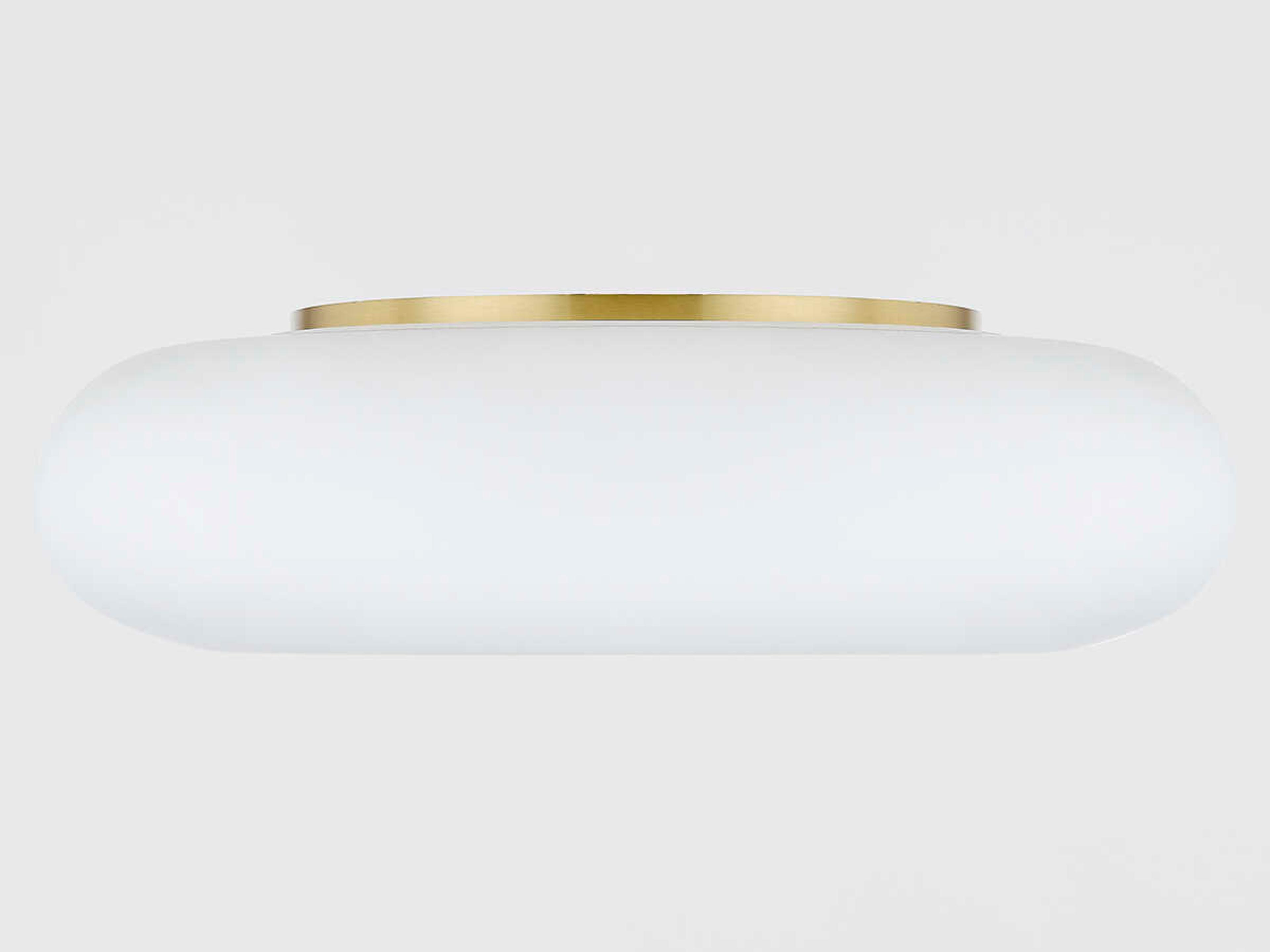 Mitzi Imani 1-Light Aged Brass Glass LED Flush Mount