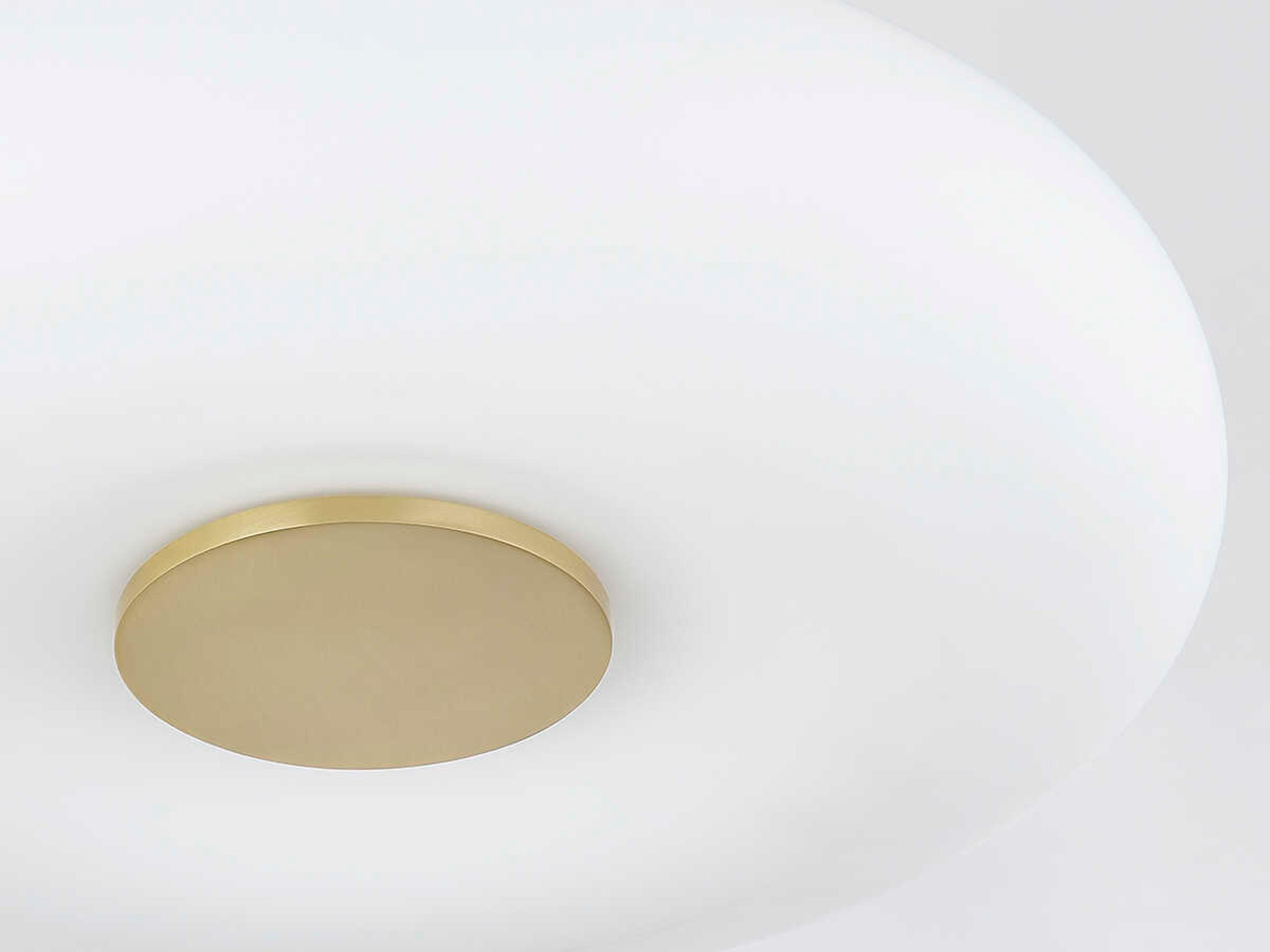 Mitzi Imani 1-Light Aged Brass Glass LED Flush Mount