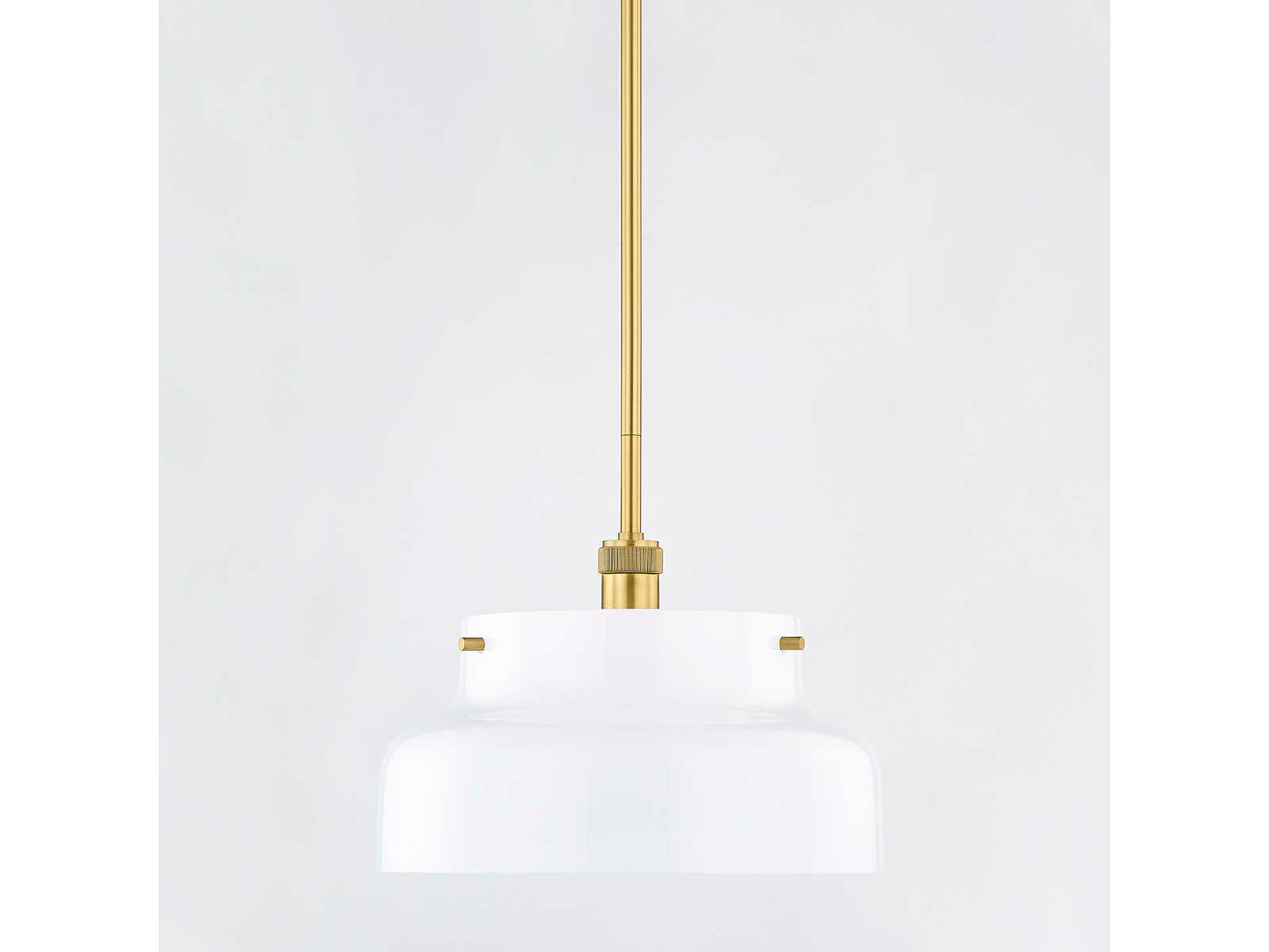 Mitzi Luella 1-Light Aged Brass Glass Pendant