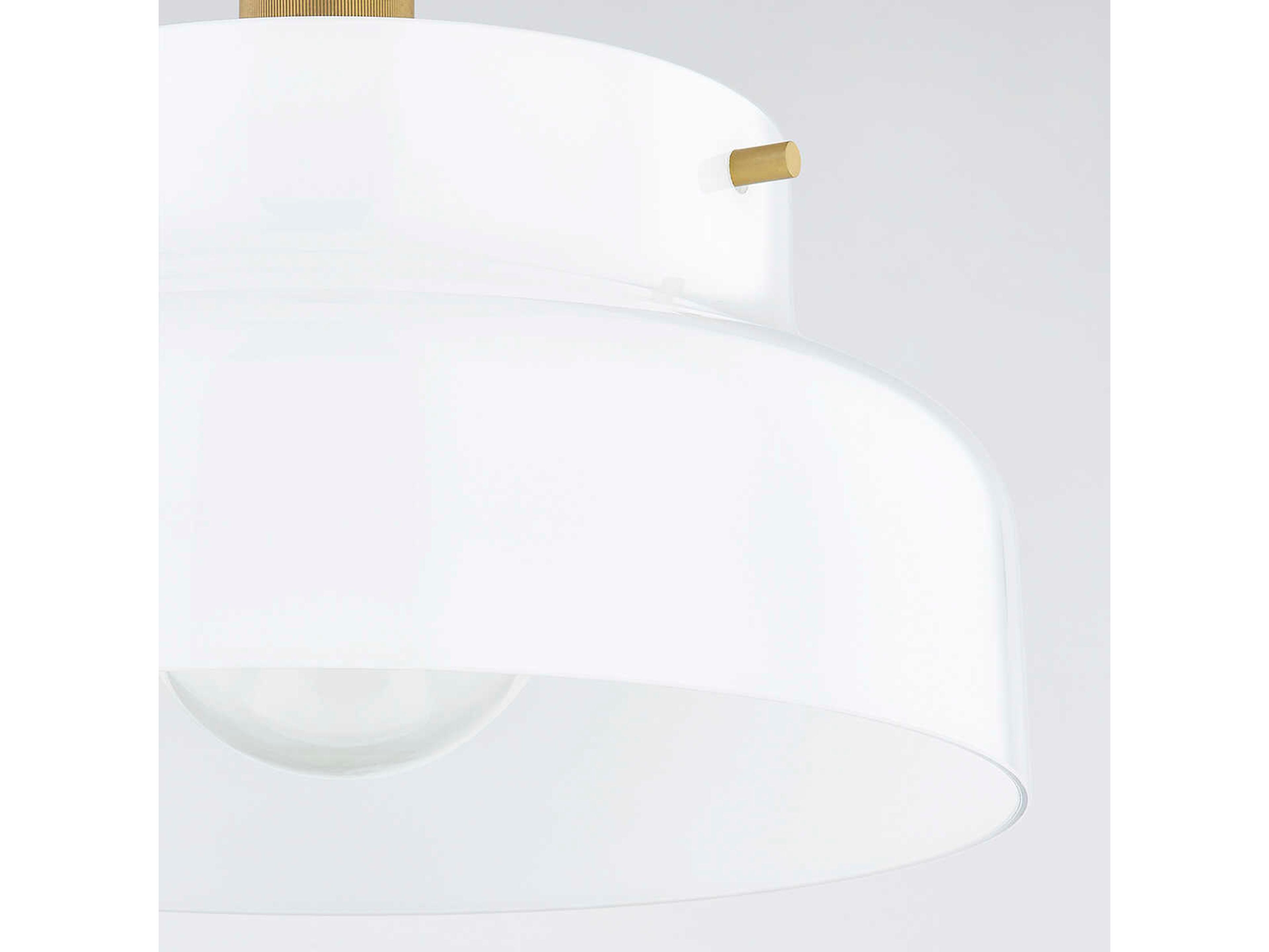 Mitzi Luella 1-Light Aged Brass Glass Pendant