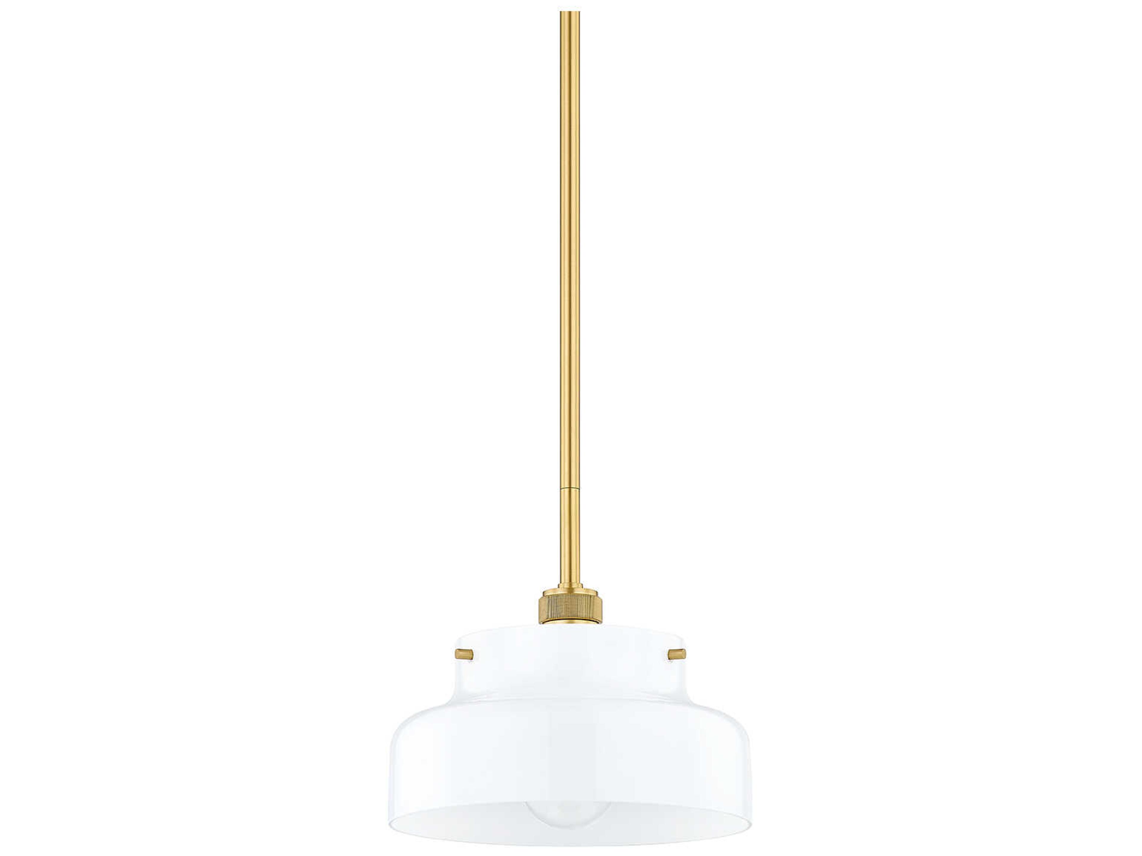 Luella 1-Light Aged Brass Glass Mini Pendant