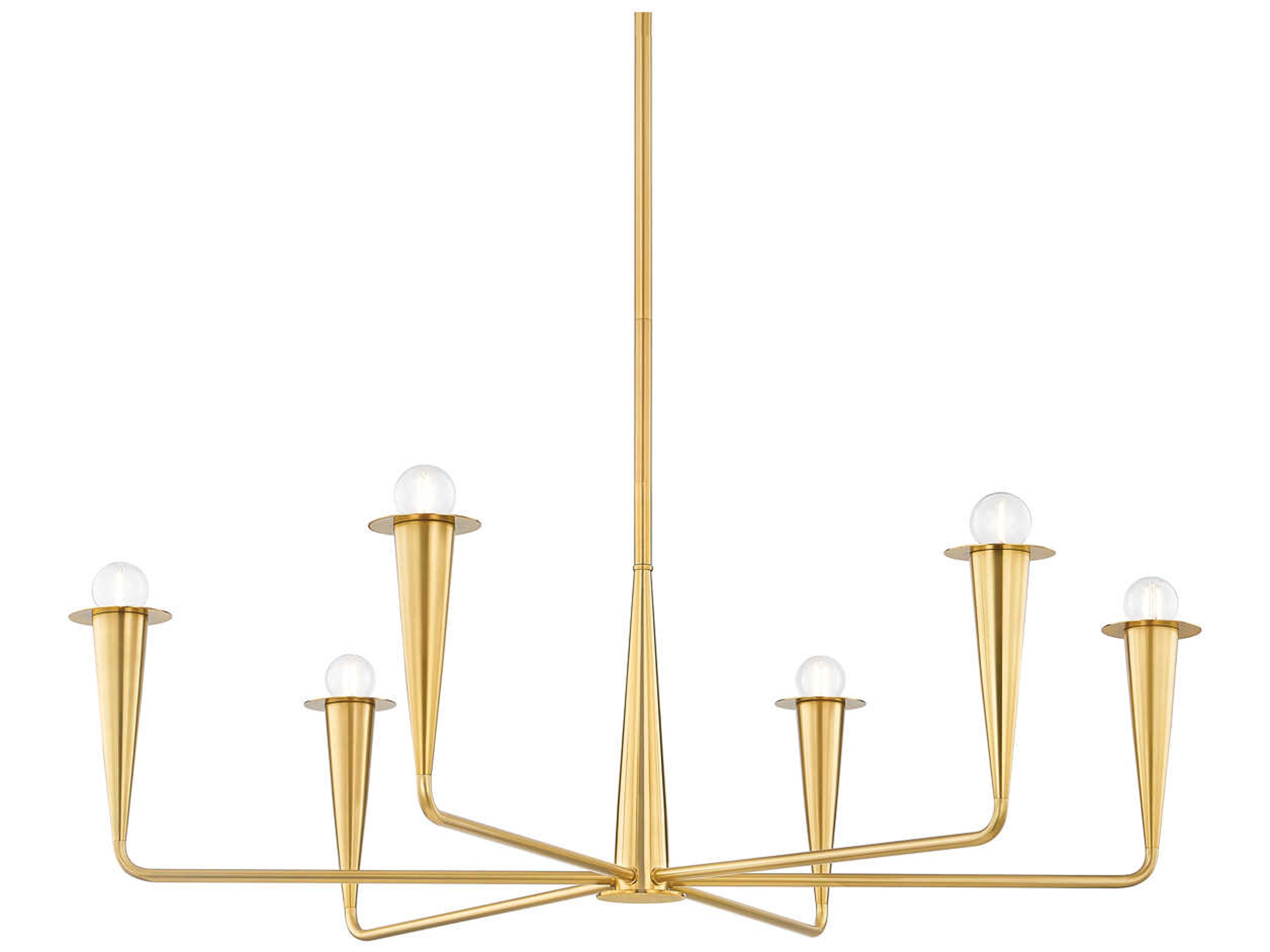 Danna 6-Light Aged Brass Candelabra Chandelier