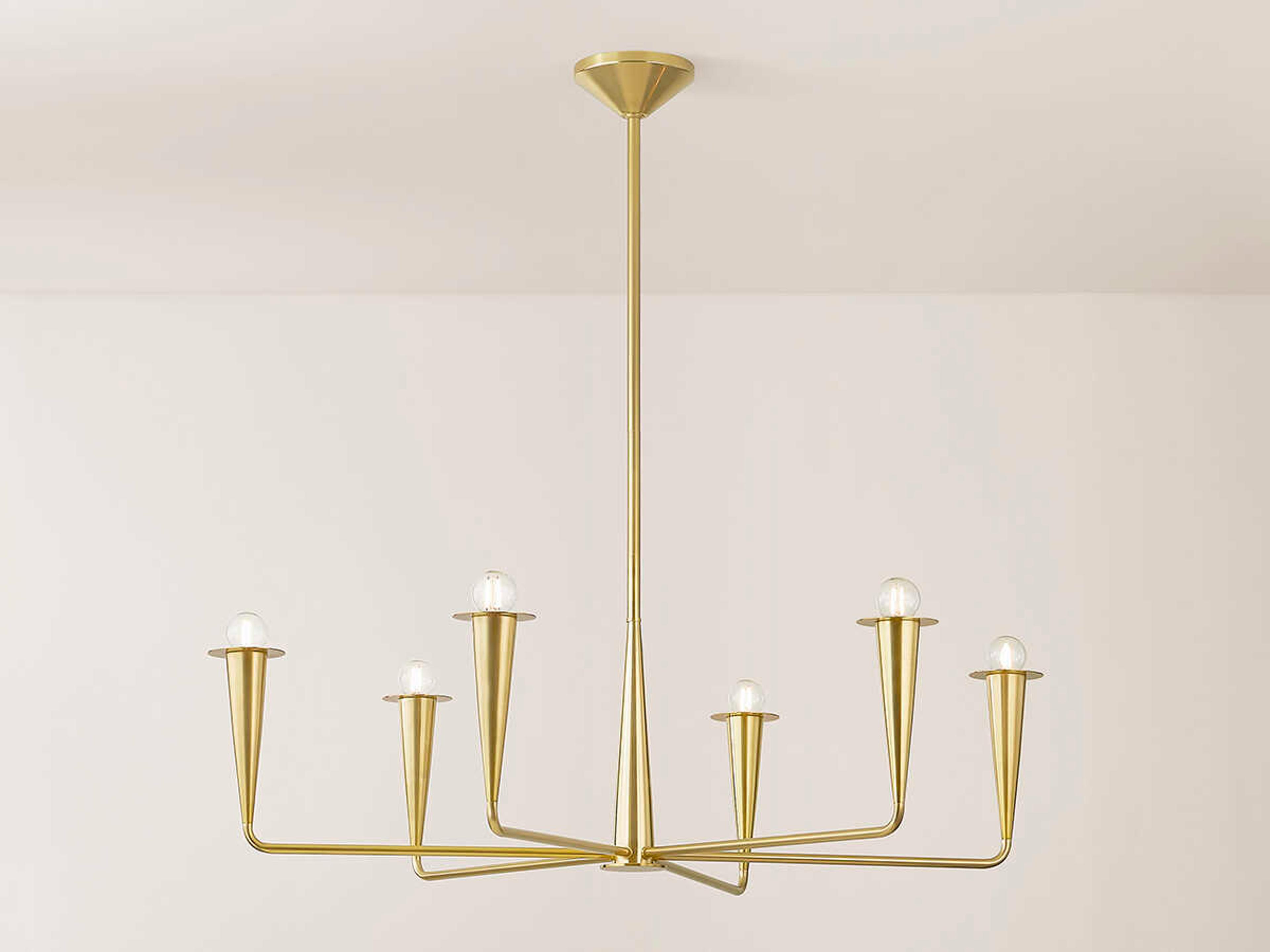 Mitzi Danna 6-Light Aged Brass Candelabra Chandelier
