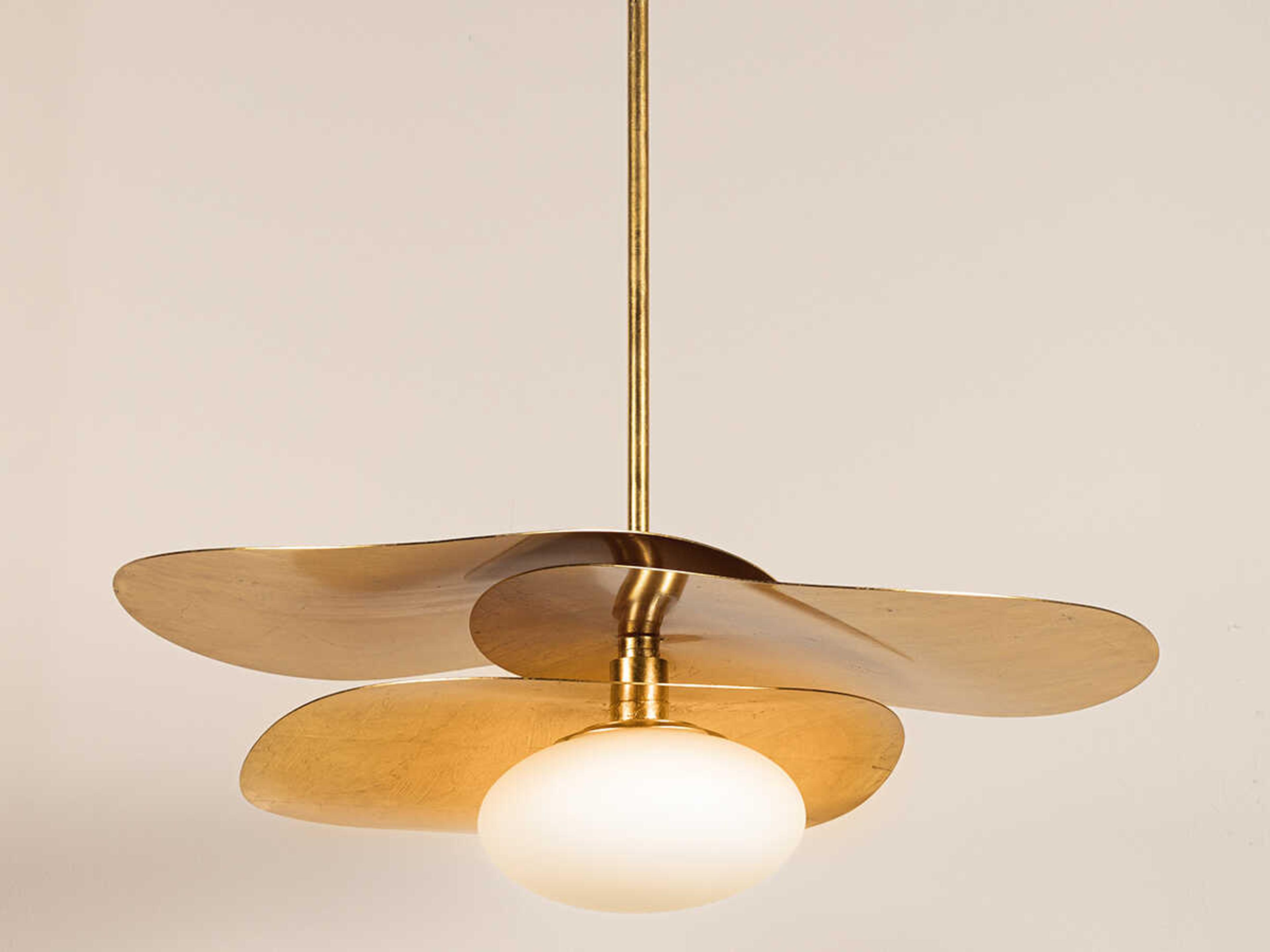 Mitzi Allida 1-Light Vintage Gold Leaf Glass Pendant