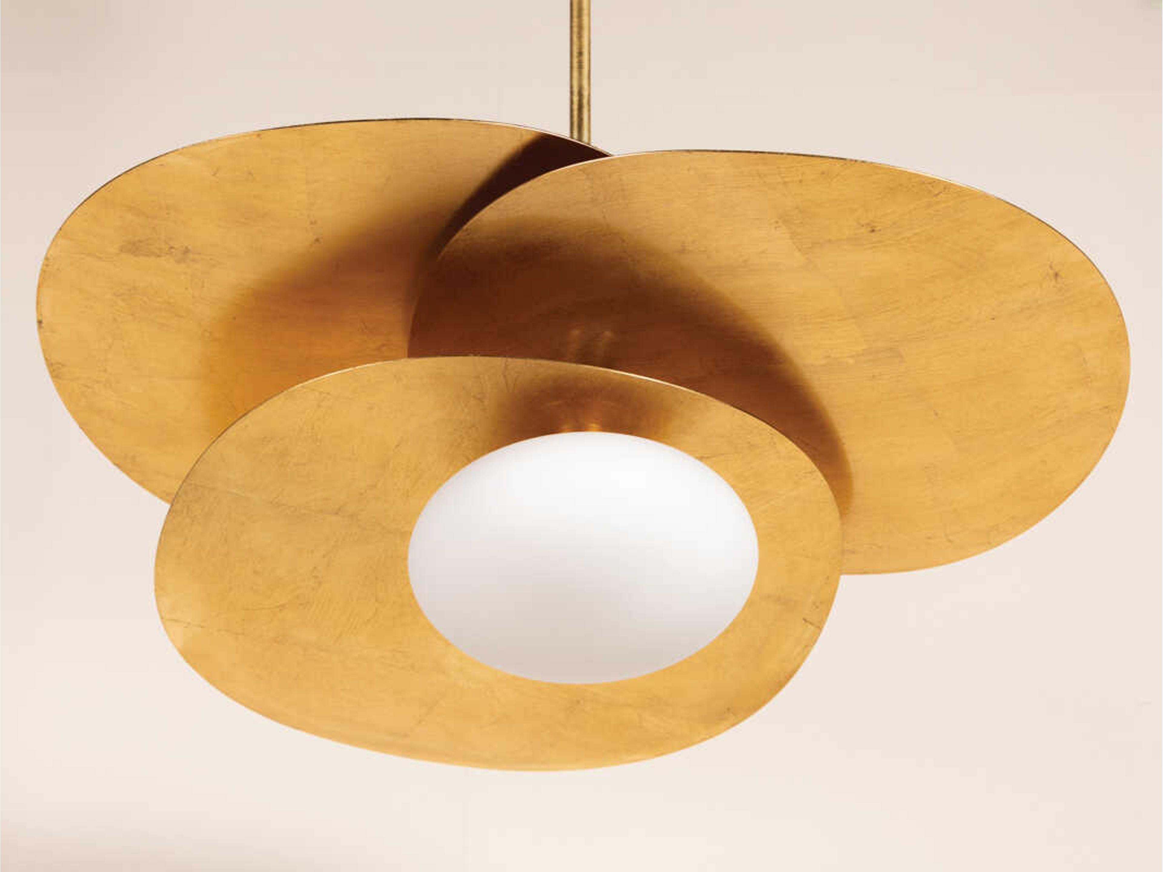 Mitzi Allida 1-Light Vintage Gold Leaf Glass Pendant