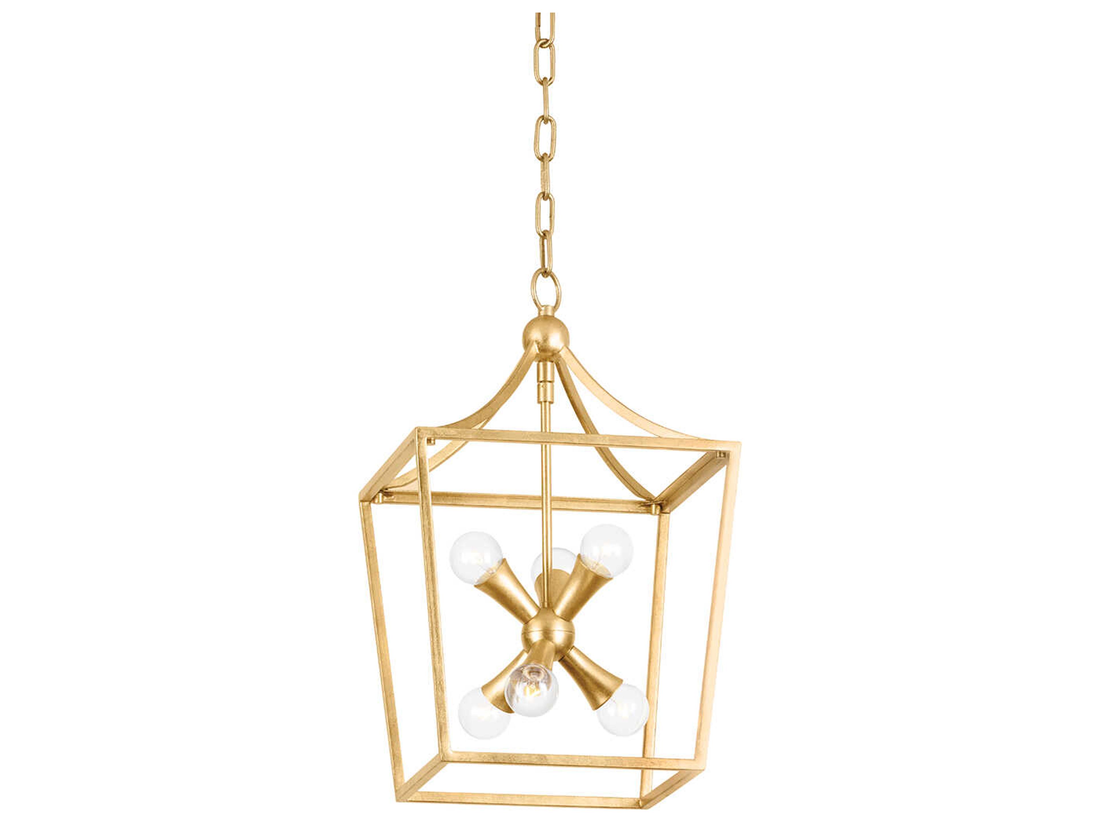 Kendall 6-Light Vintage Gold Leaf Mini Pendant