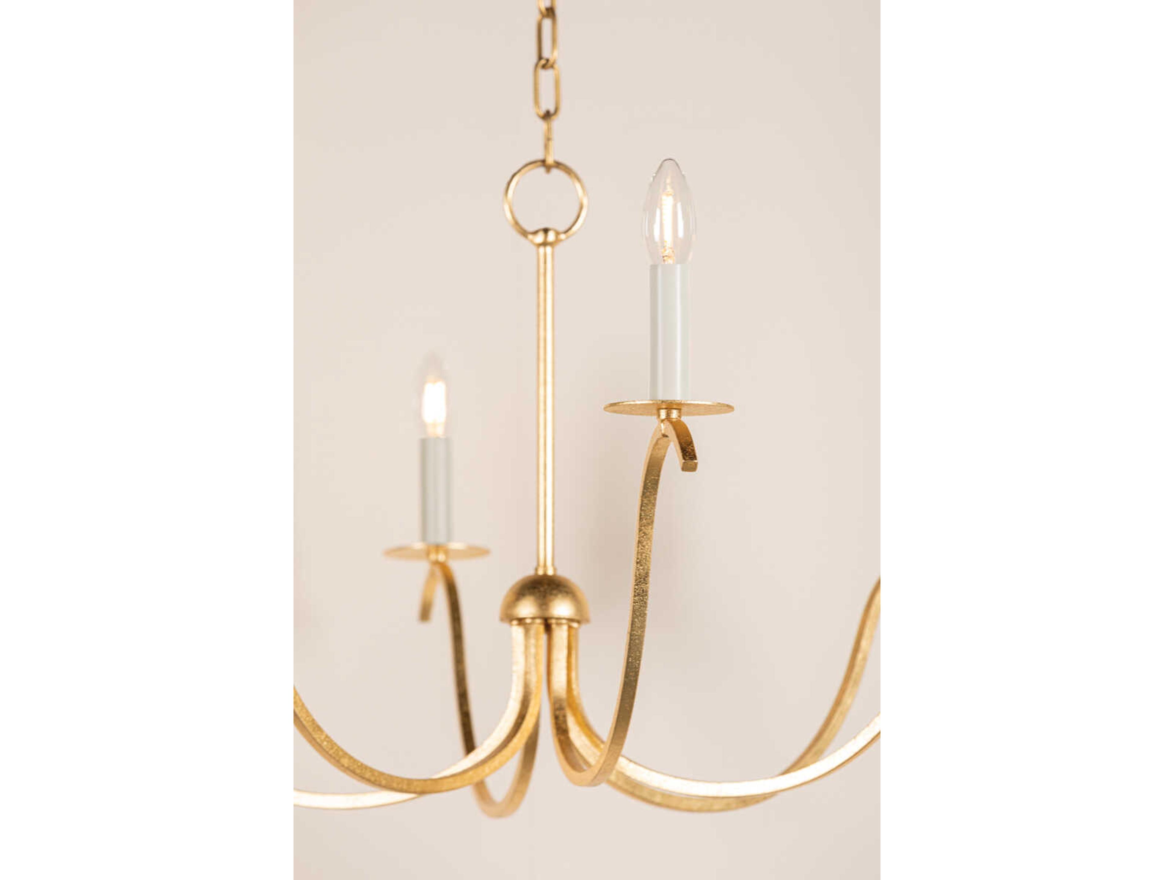 Mitzi Jaclin 6-Light Gold Leaf Candelabra Chandelier