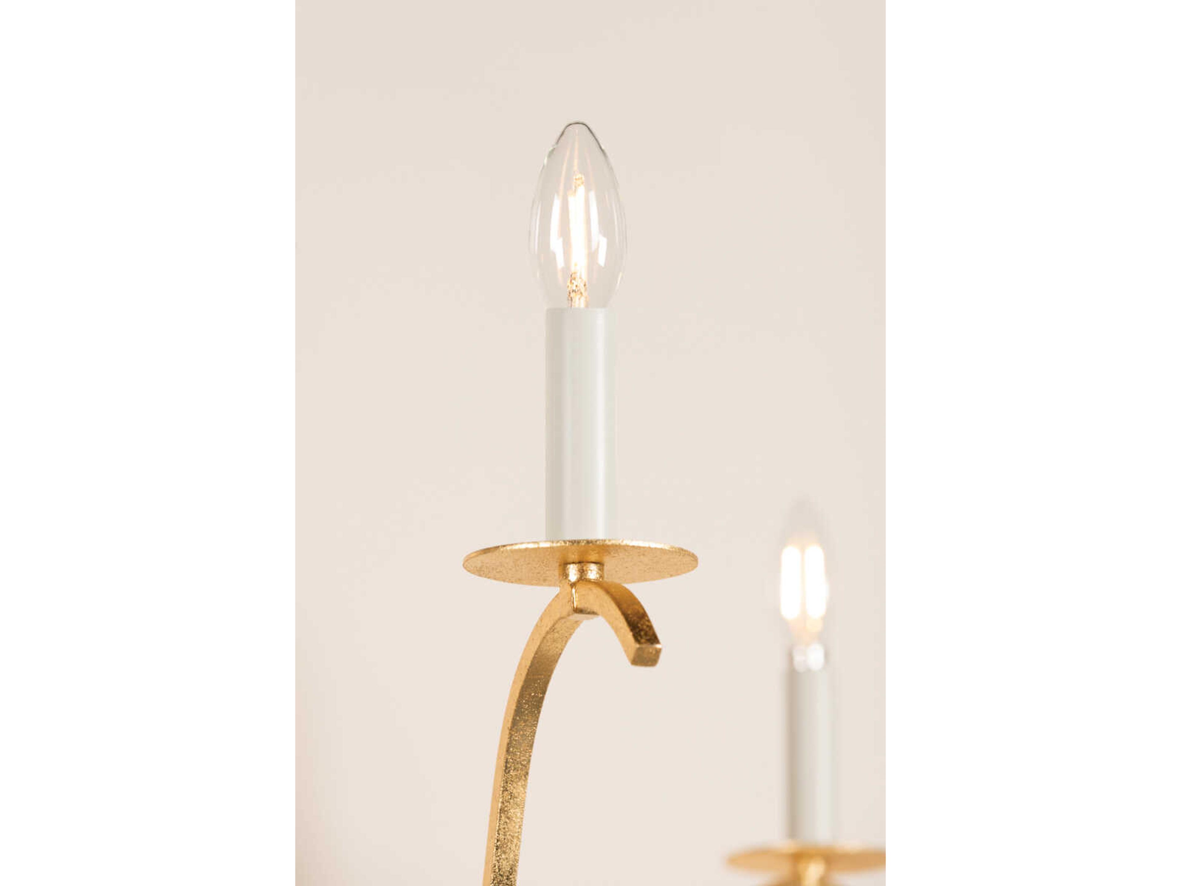 Mitzi Jaclin 6-Light Gold Leaf Candelabra Chandelier